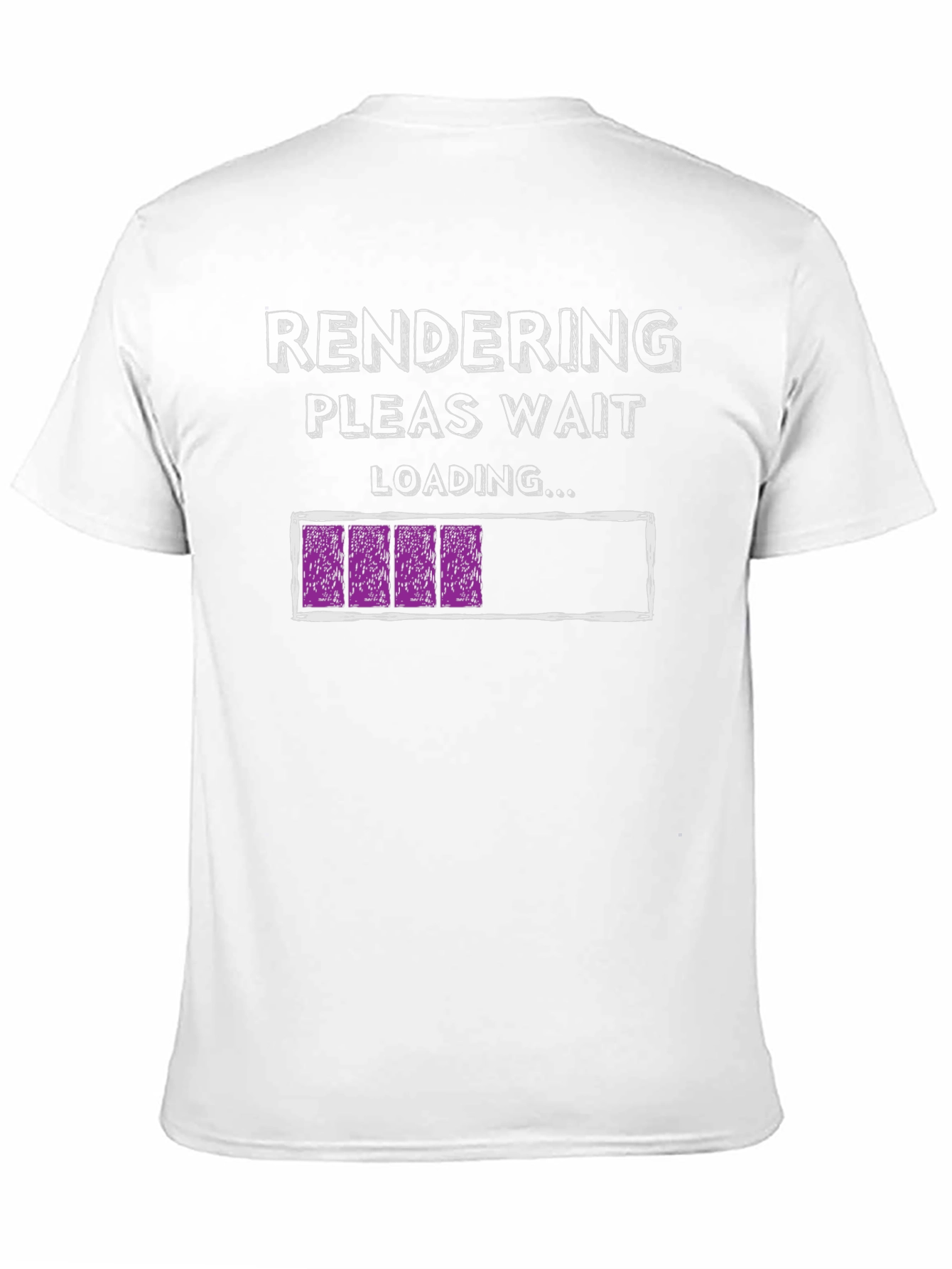 Black Rendering Please Wait Loading Funny Black T-Shirt view 11