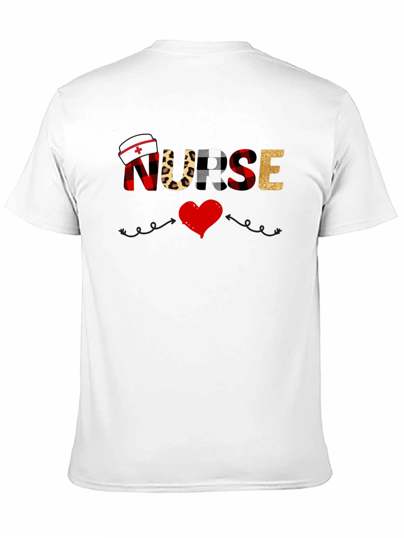 Black Nurse Themed Graphic T-Shirt view 11