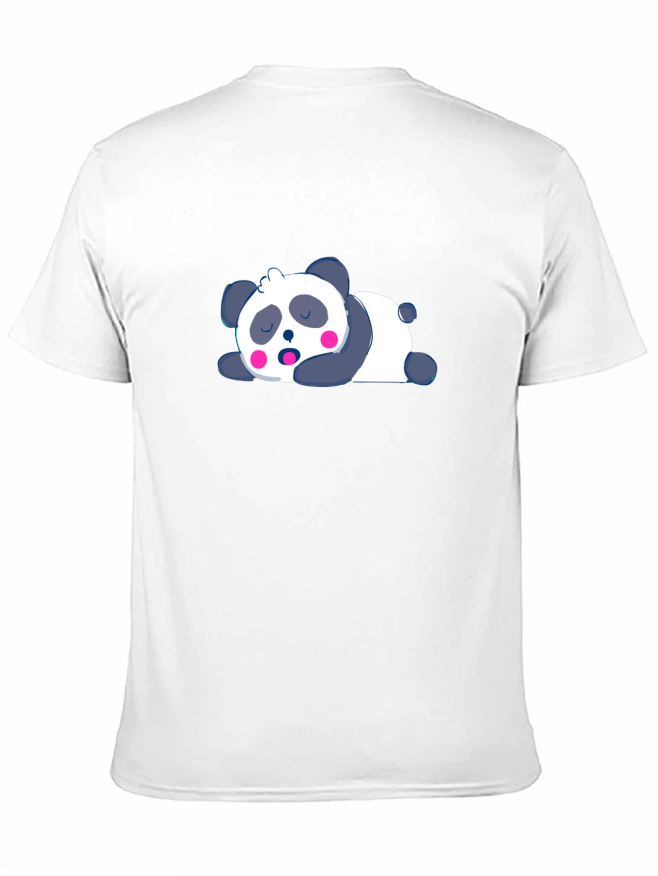 Black Cute Sleeping Panda Black T-Shirt view 11
