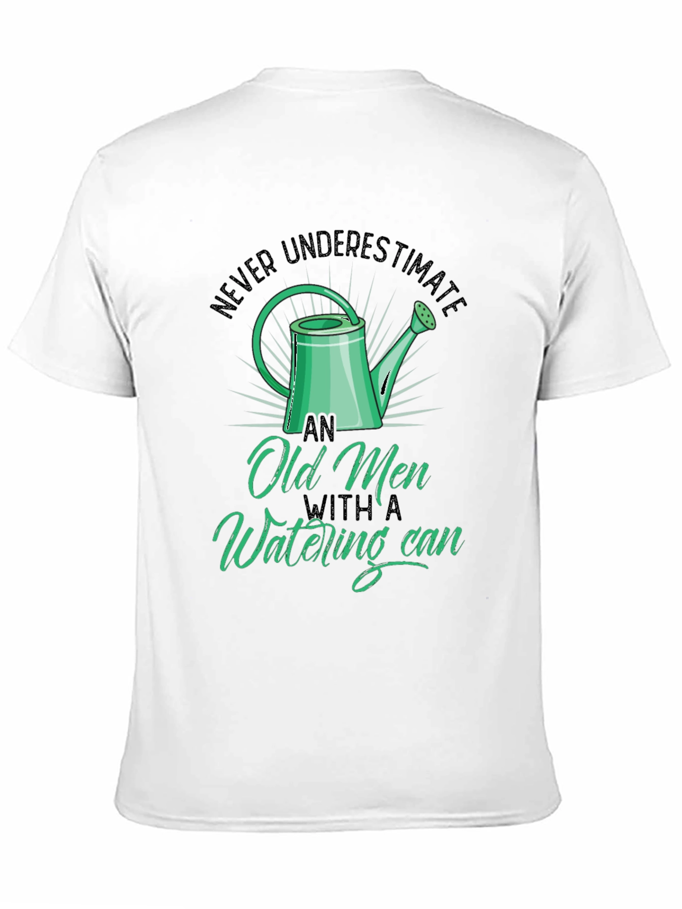 Black Old Men Watering Can T-Shirt - Funny Gardening Tee view 11