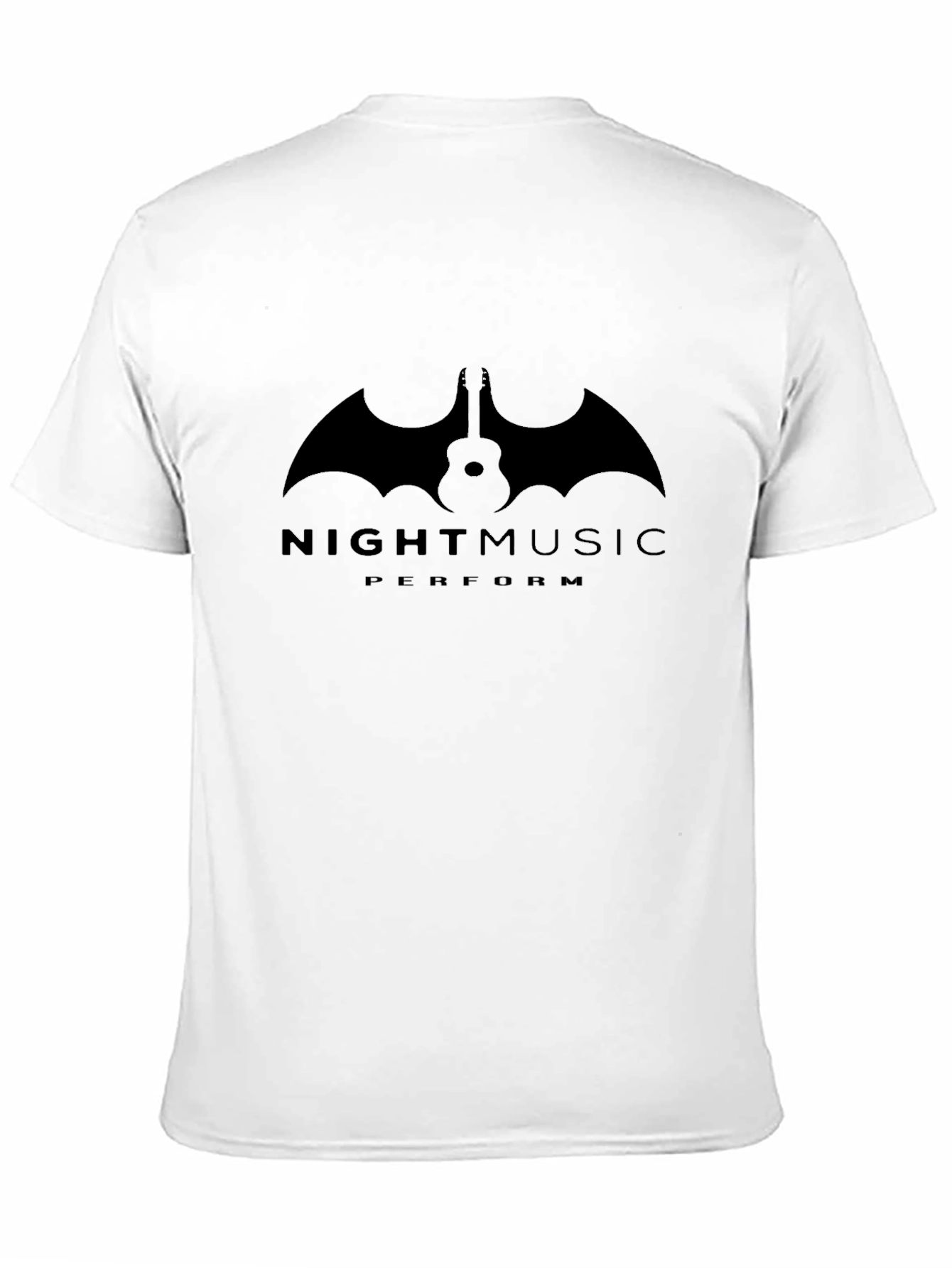 Black Night Music Guitar Bat Graphic T-Shirt view 11