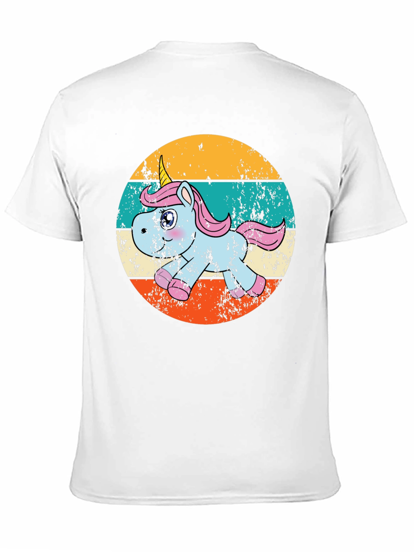 Black Retro Unicorn Graphic T-Shirt view 11