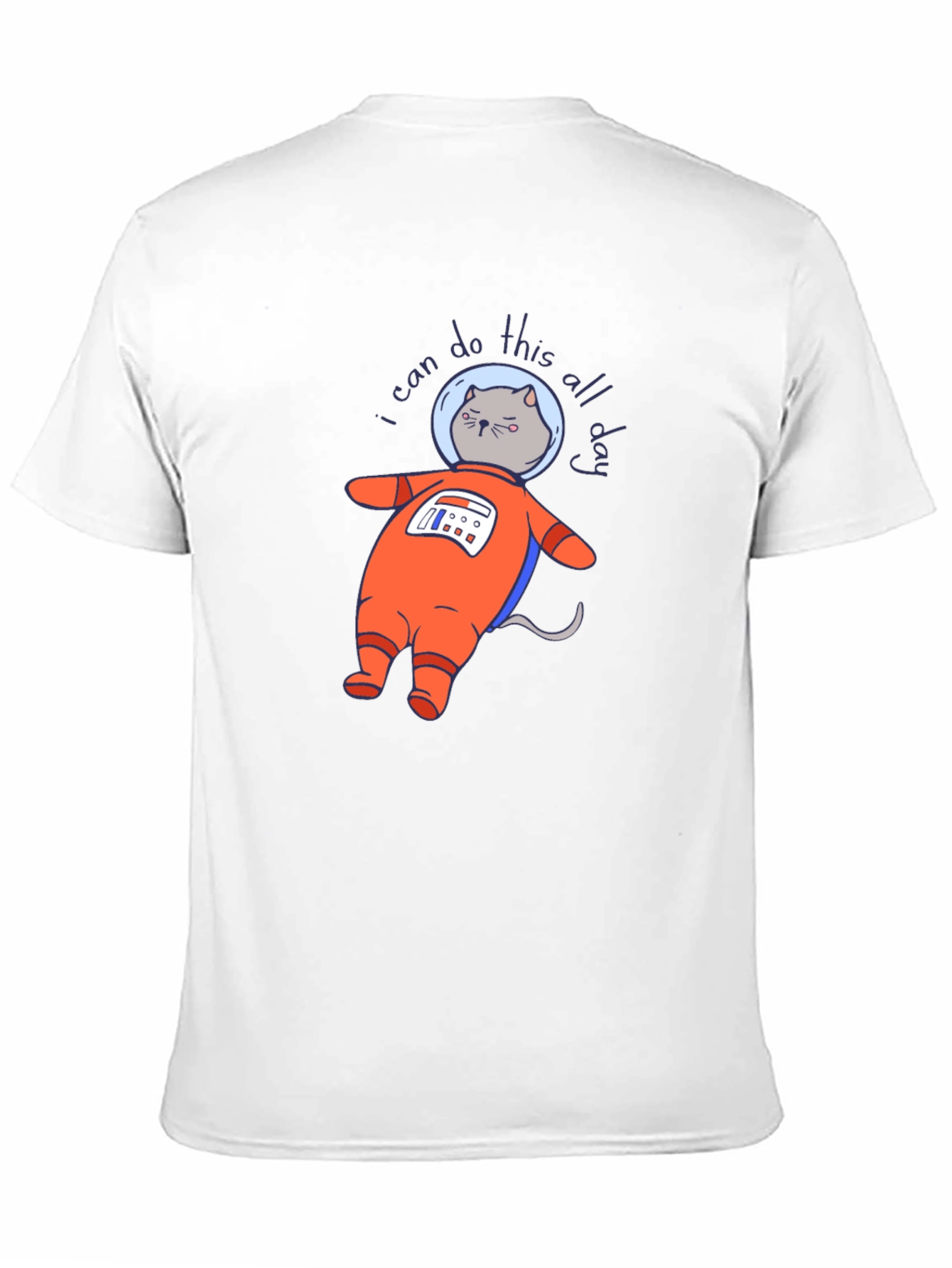 Black Astronaut Cat T-Shirt - I Can Do This All Day view 11