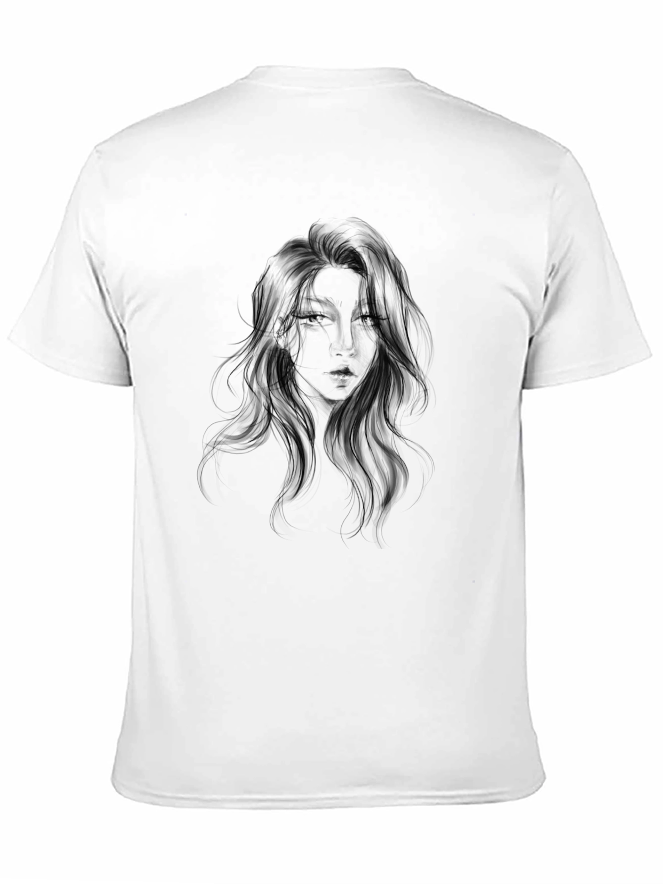 Black Graphic Tee - Woman Portrait Design - 11