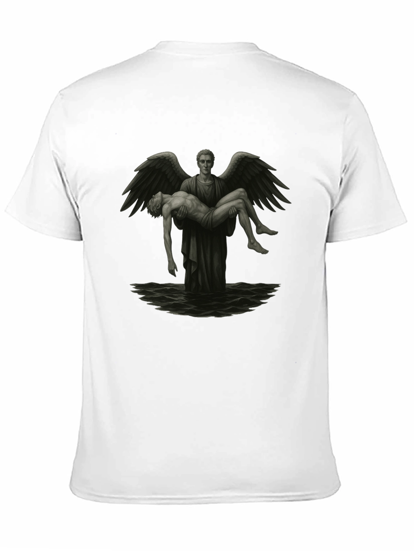 Angel Carrying Man T-Shirt - Black - 11