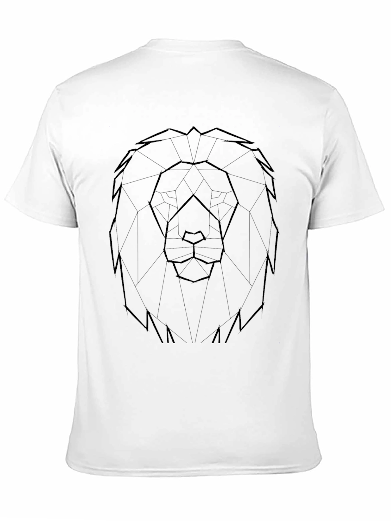 Black Geometric Lion Graphic Tee - Stylish Black T-Shirt view 11