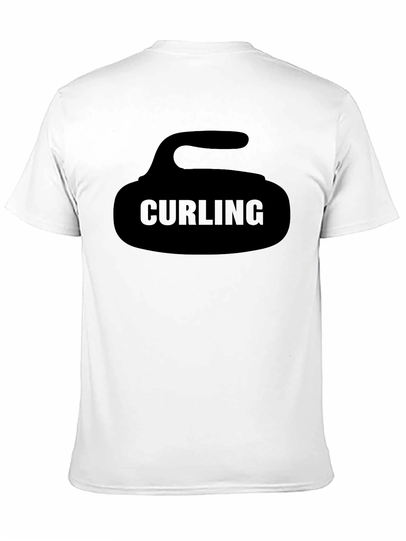Black Curling Stone Graphic Tee - Black Sportswear Shirt view 11