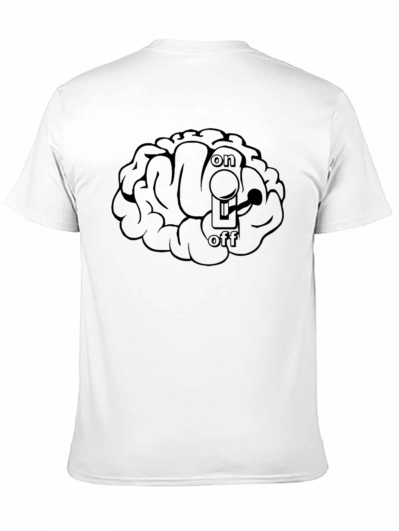 Black Brain On/Off Switch Graphic Black T-Shirt view 11