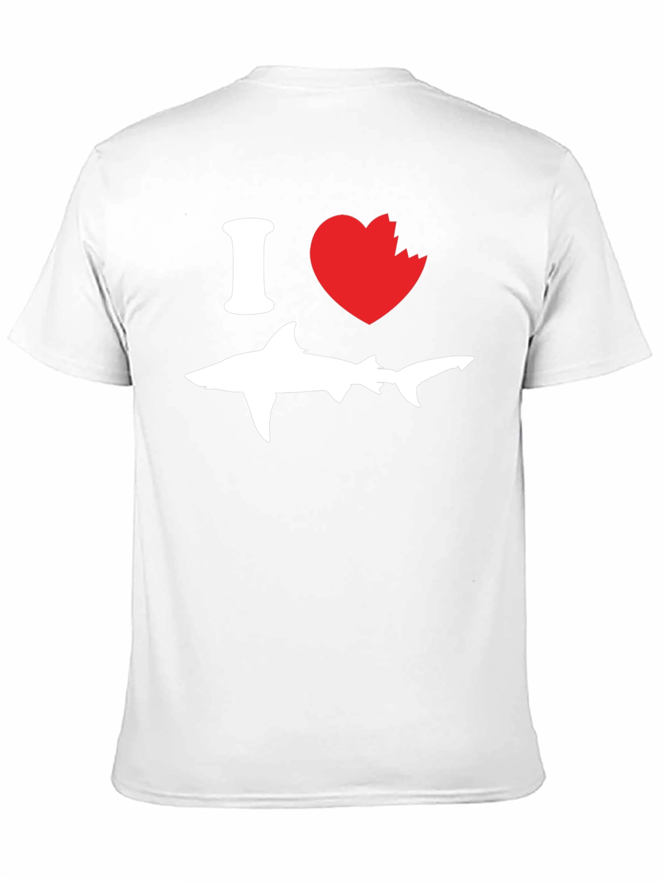 Black I Love Shark T-Shirt - Novelty Graphic Tee view 11