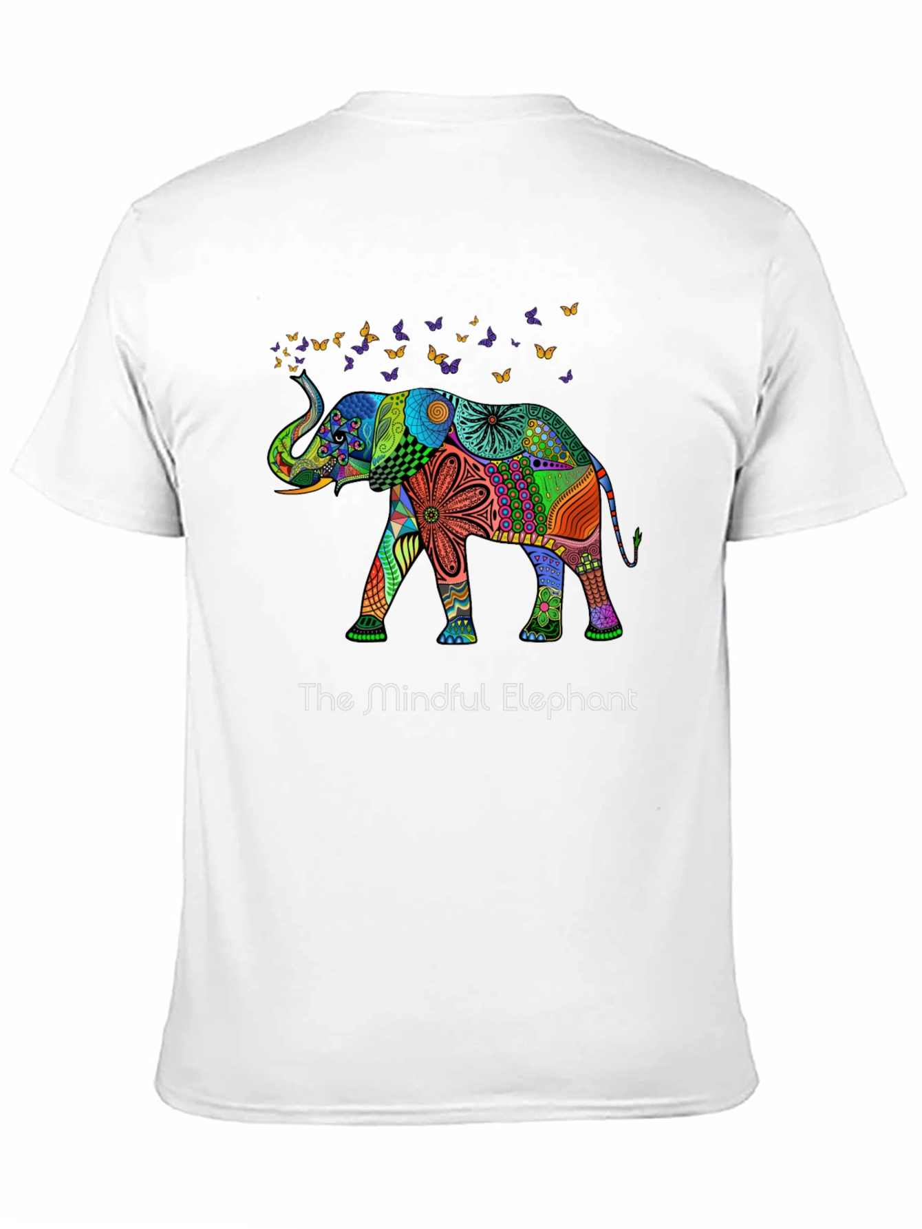 Black Mindful Elephant Graphic Tee - Unique Design view 11