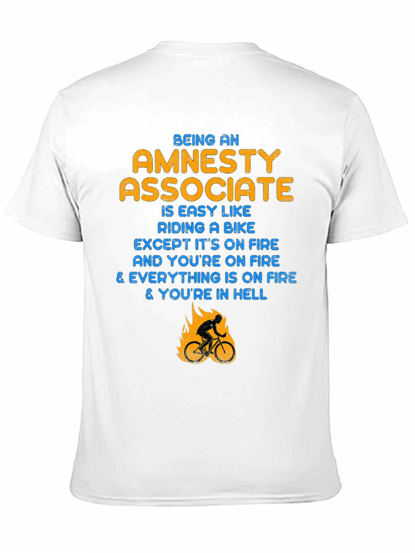 Black Amnesty Associate T-Shirt: Riding a Bike in Hell view 11