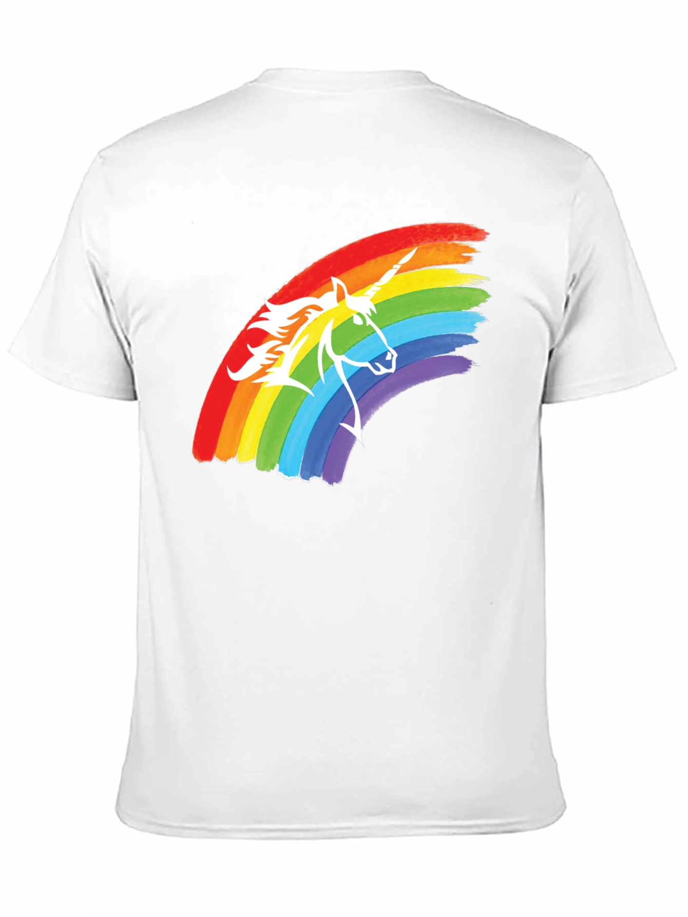 Black Rainbow Unicorn Graphic Tee - Black Cotton T-Shirt view 11