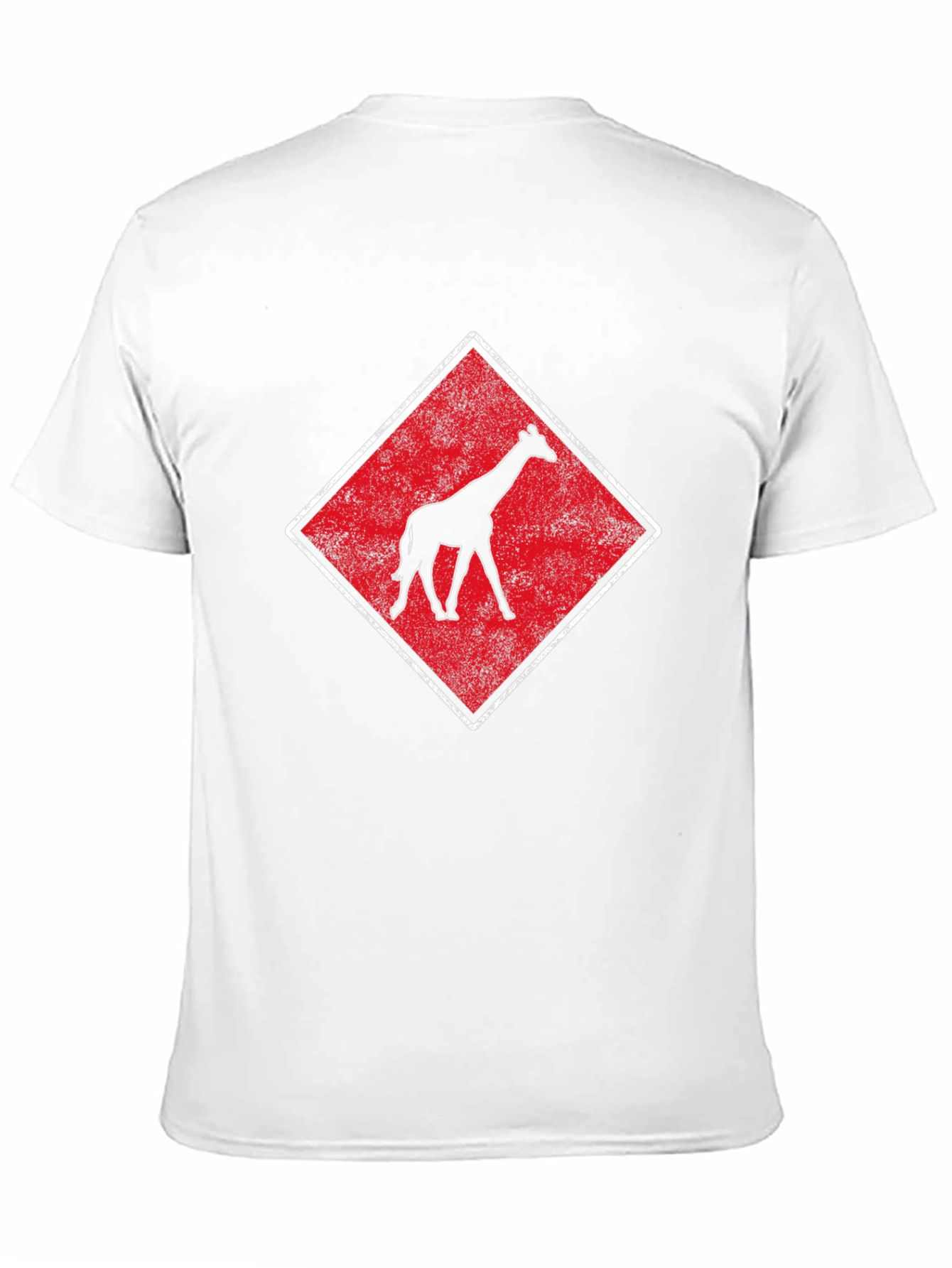 Black Giraffe Graphic Tee - Retro Style Diamond Design view 11