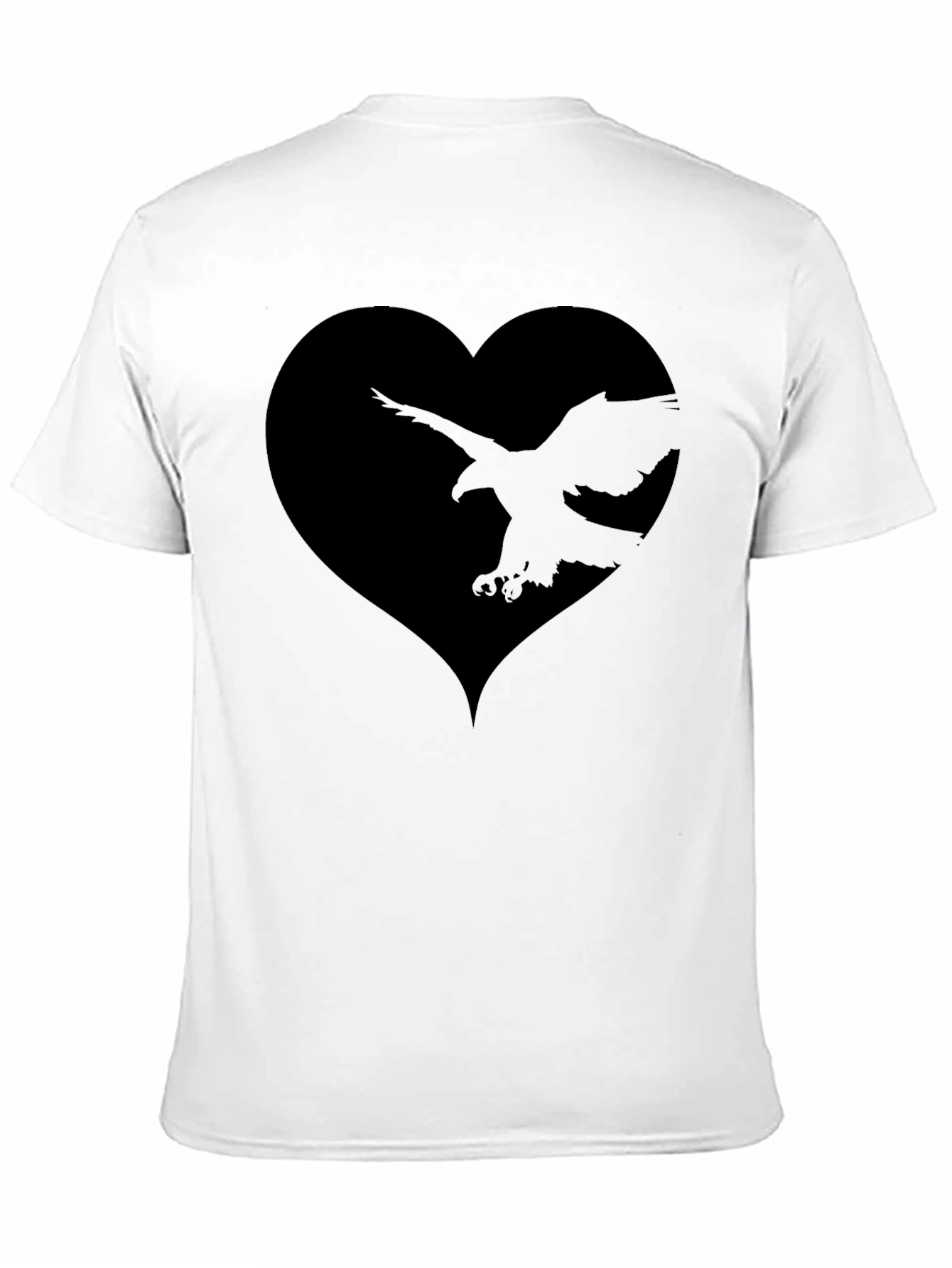 Black Black Eagle Heart Graphic Tee - Men's Stylish T-Shirt view 11