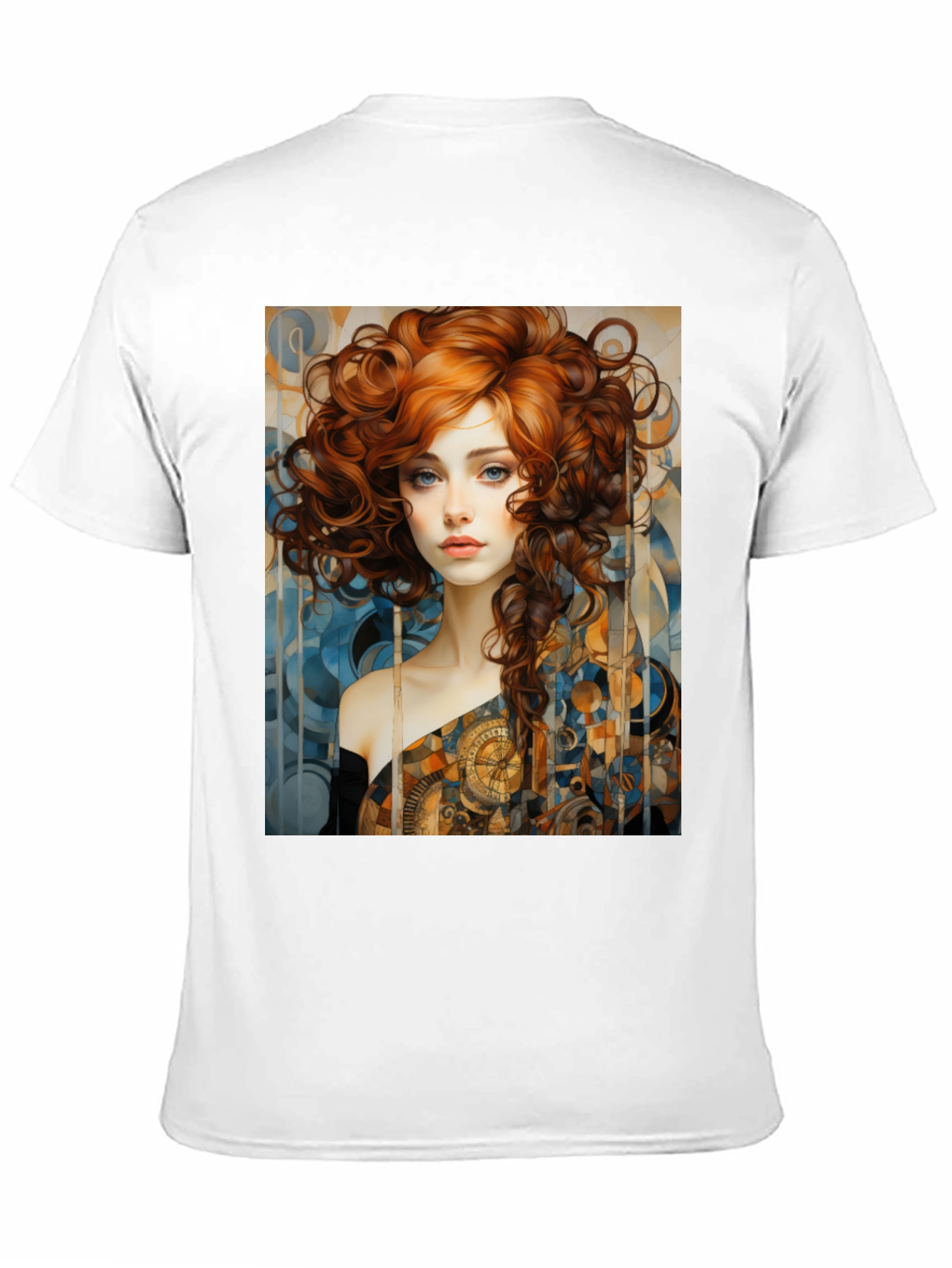 Black Art Nouveau Woman Graphic Black T-Shirt view 11