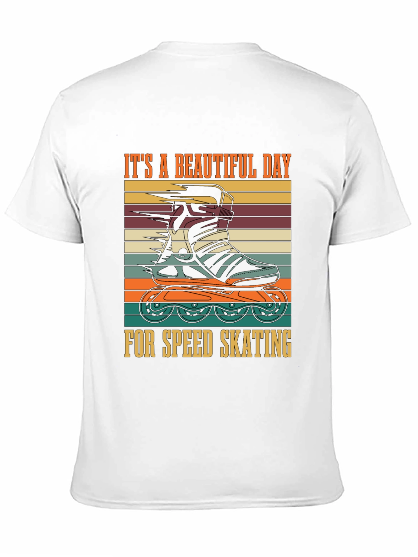 Black Retro Speed Skating T-Shirt - A Beautiful Day view 11