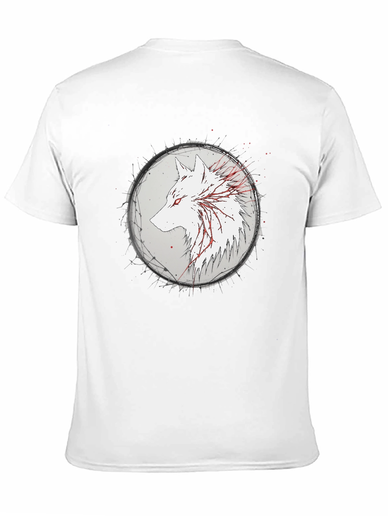 Black Wolf Graphic Print Black T-Shirt view 11