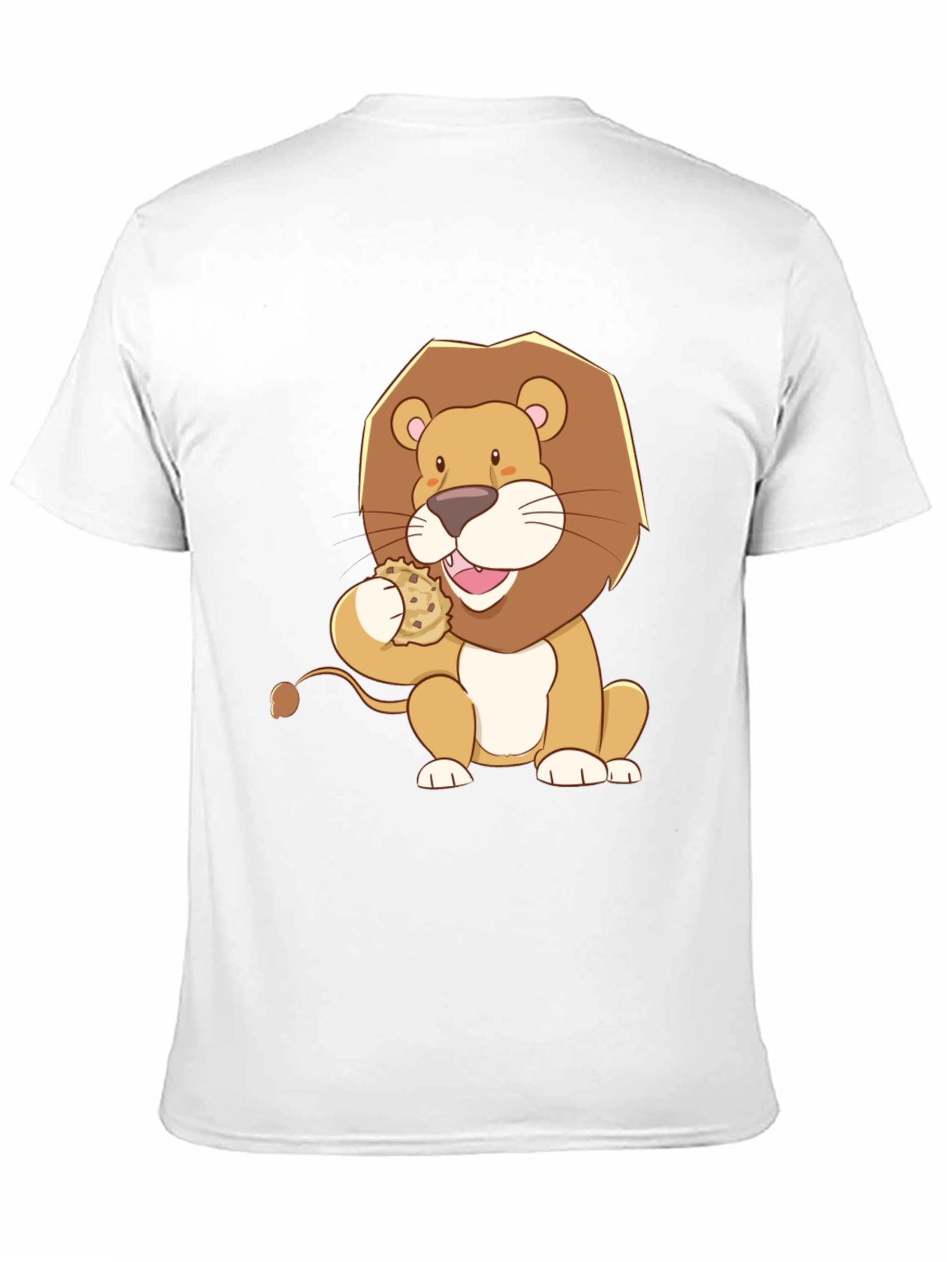 Black Lion Eating Cookie Graphic Tee - Black Cotton Shirt view 11