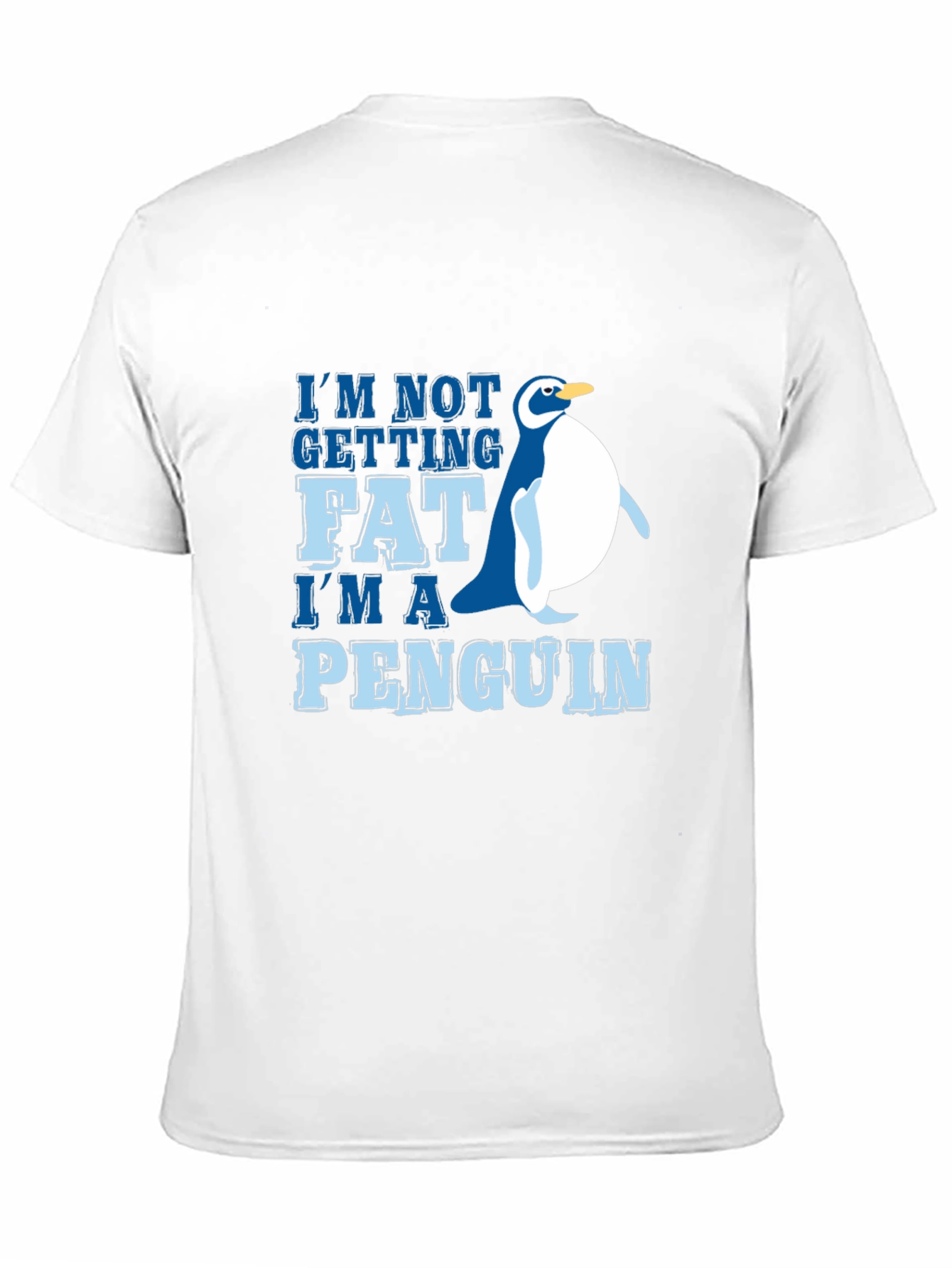 Black Funny Penguin Graphic Tee - I'm Not Getting Fat view 11
