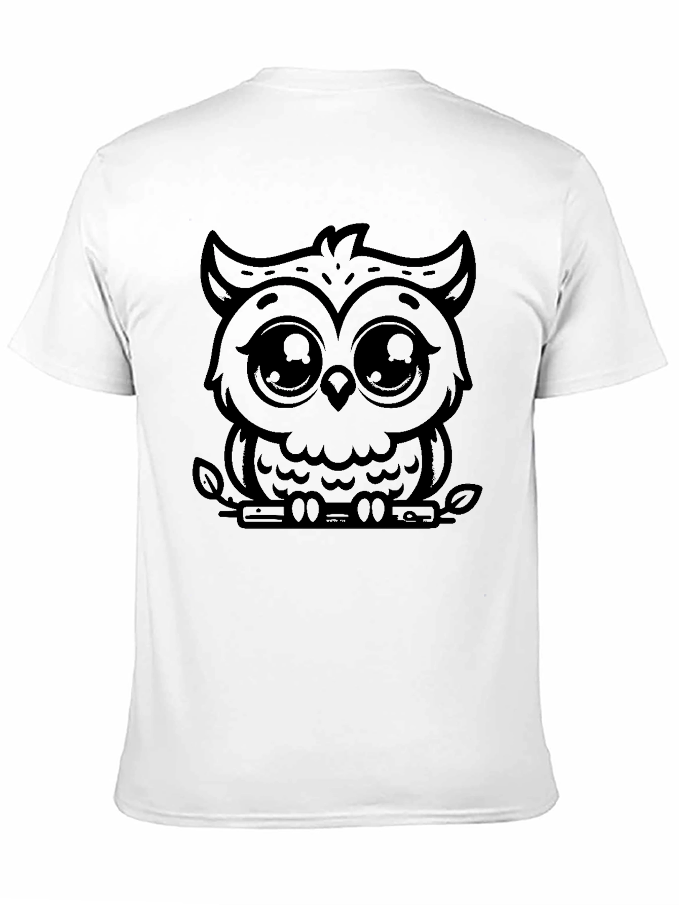 Black Cute Owl Graphic T-Shirt - Unisex Black Tee view 11