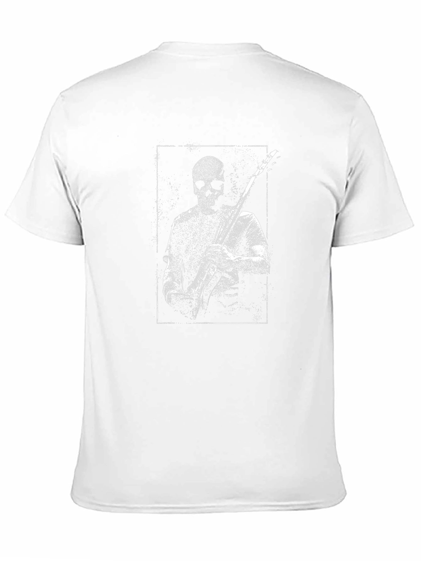 Black Skull Guitarist Graphic Tee - Black Cotton T-Shirt view 11