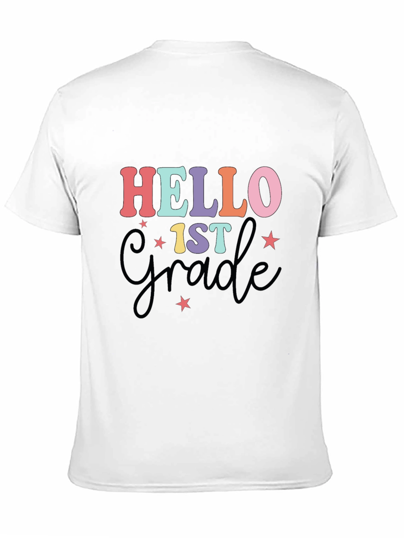 Black Hello 1st Grade T-Shirt Back to School Tee view 11