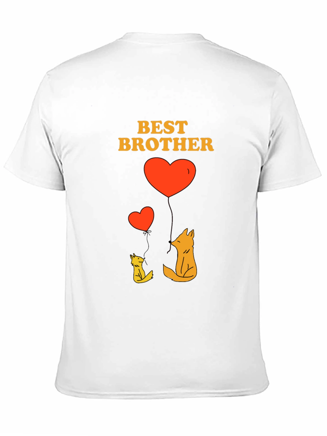 Black Best Brother Fox Heart Graphic T-Shirt view 11