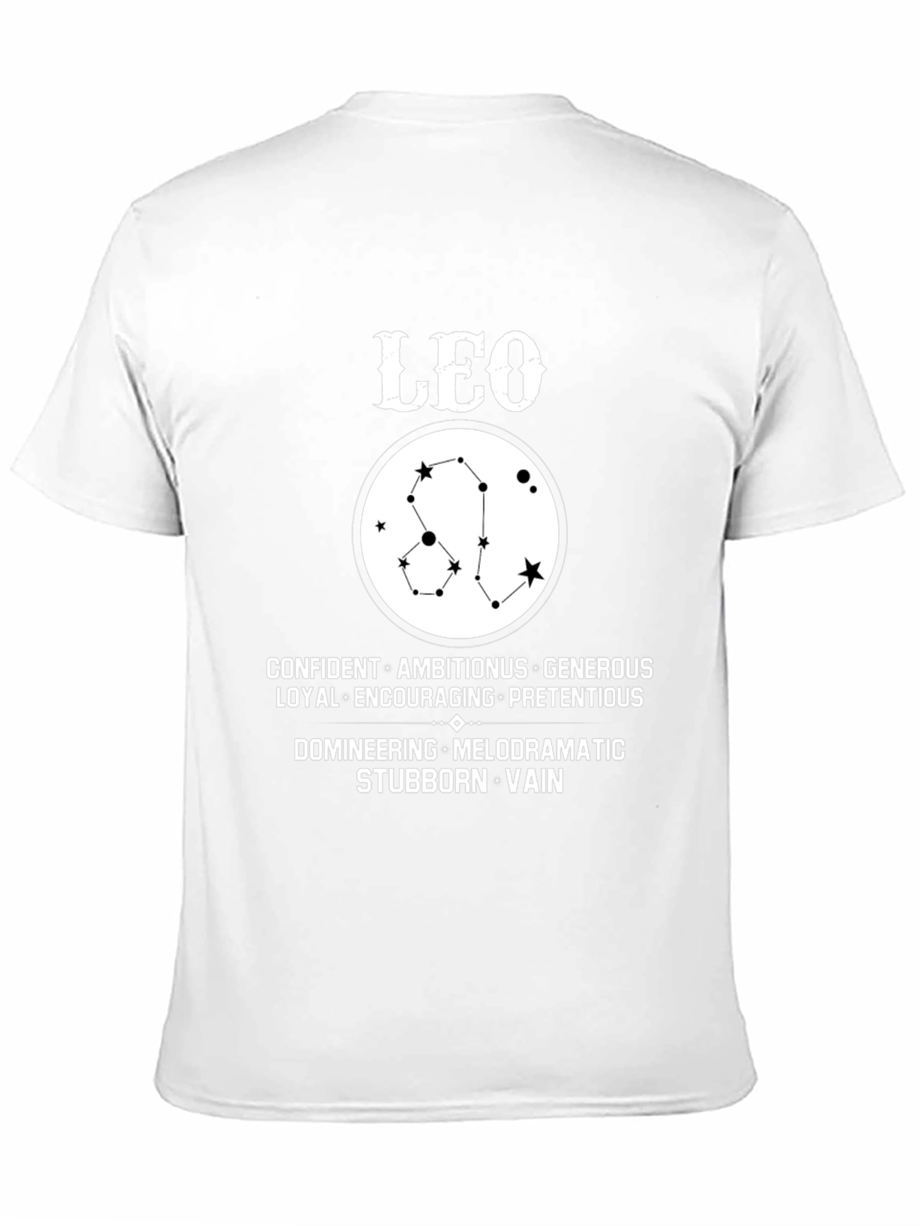 Black Leo Zodiac Constellation T-Shirt view 11