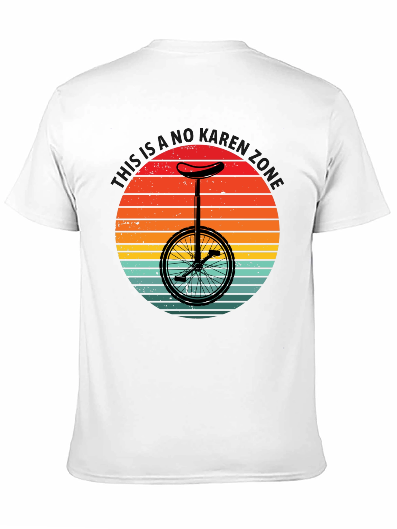 Black No Karen Zone T-Shirt - Unicycle Graphic Tee view 11