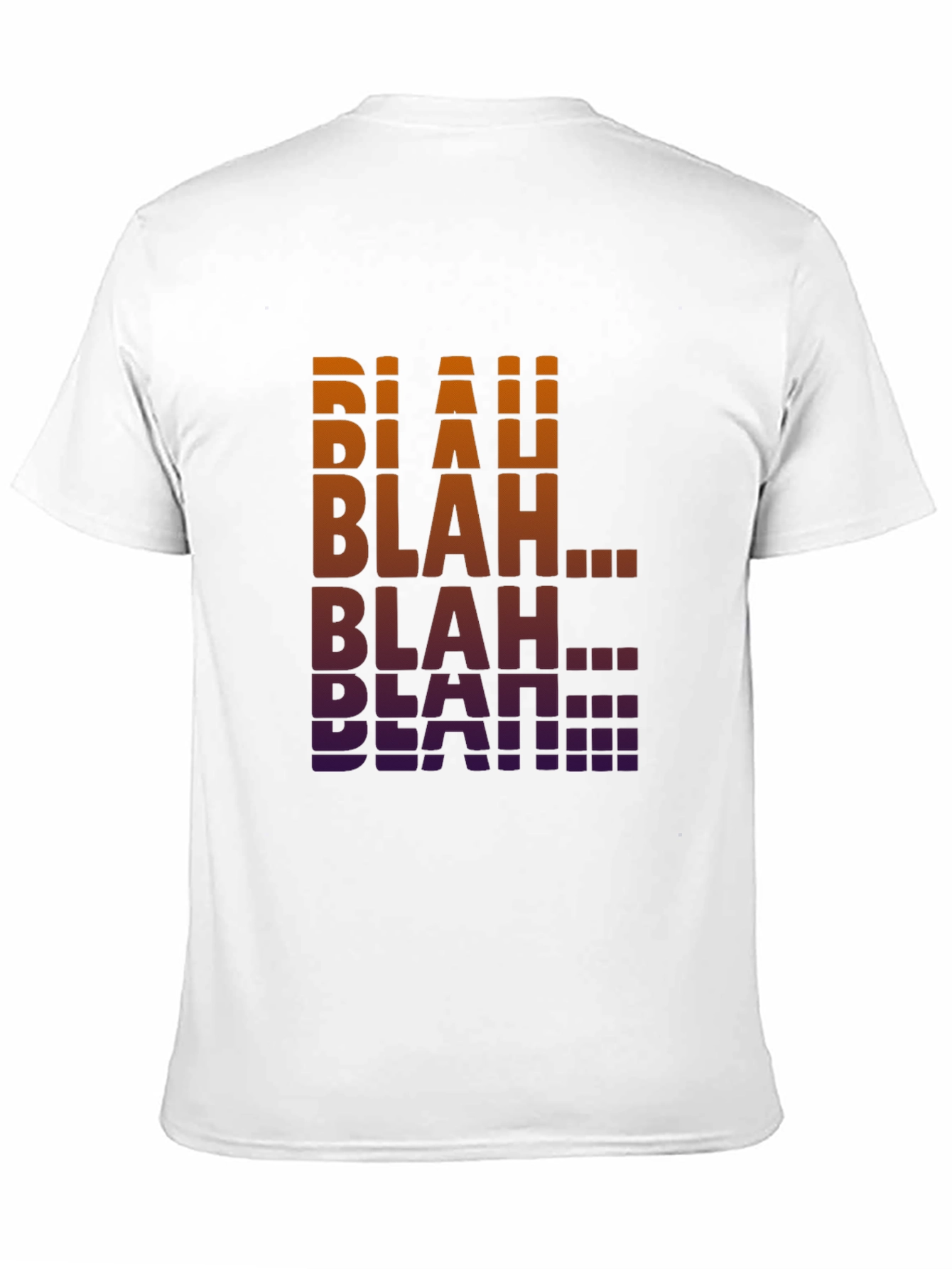 Black Blah Funky Graphic Tee - Gradient Text T-Shirt view 11