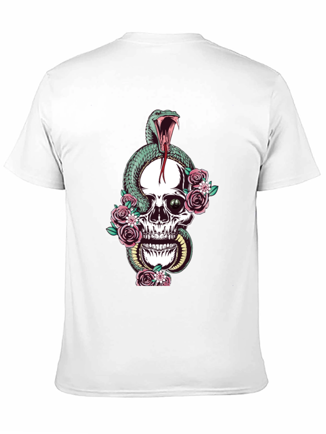 Black Skull & Snake Graphic Tee - Unisex Black T-Shirt view 11