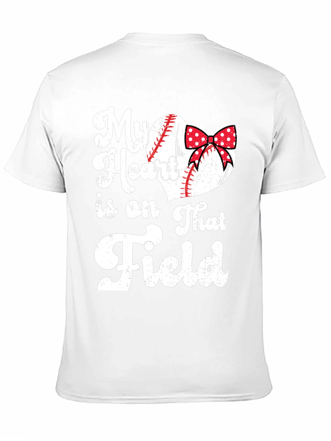 Black Baseball Mom Heart Field T-Shirt view 11