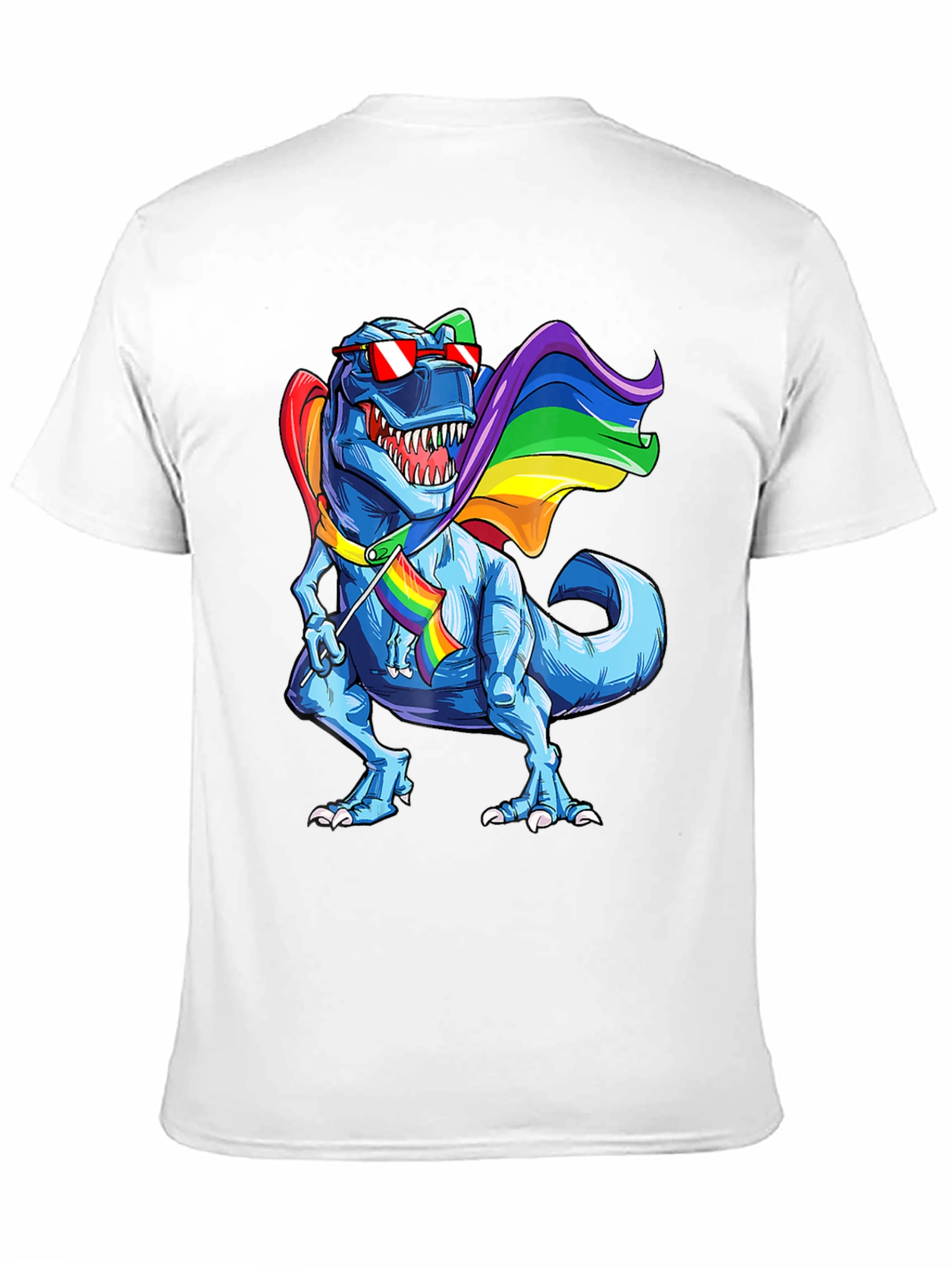 Black Rainbow Dinosaur Pride T-Shirt view 11