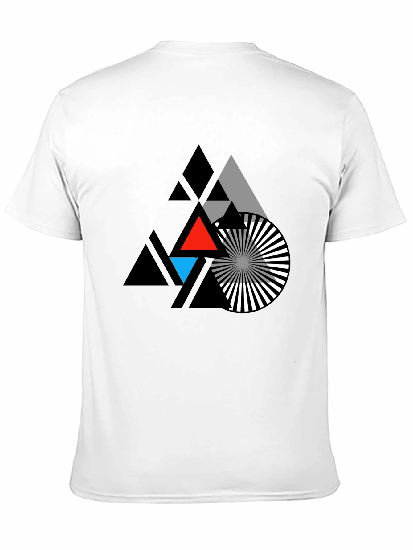 Black Geometric Triangle Graphic T-Shirt view 11