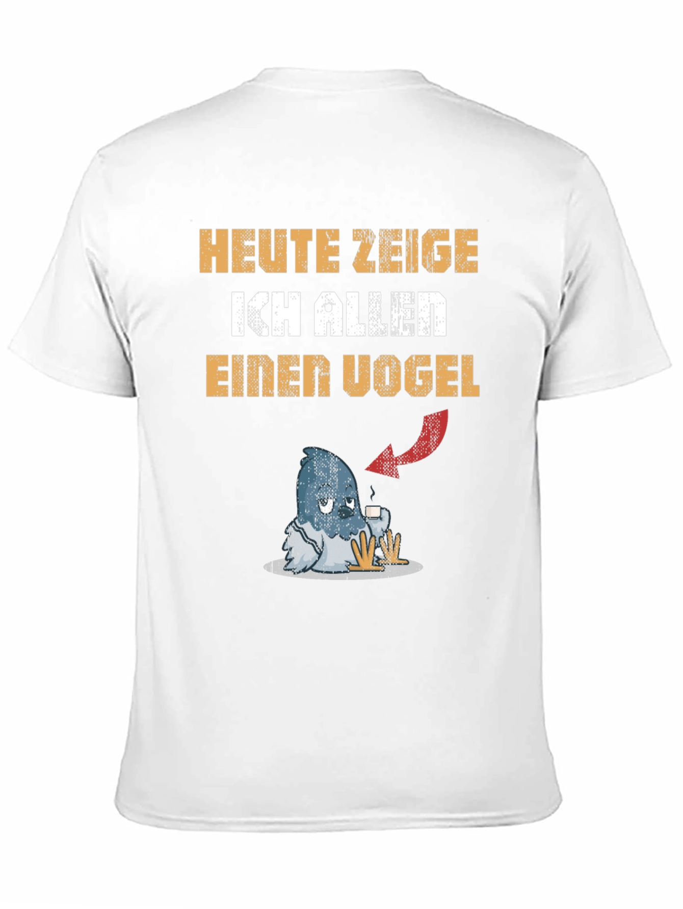Black Heute Zeige Ich Allen Einen Vogel Graphic Tee view 11