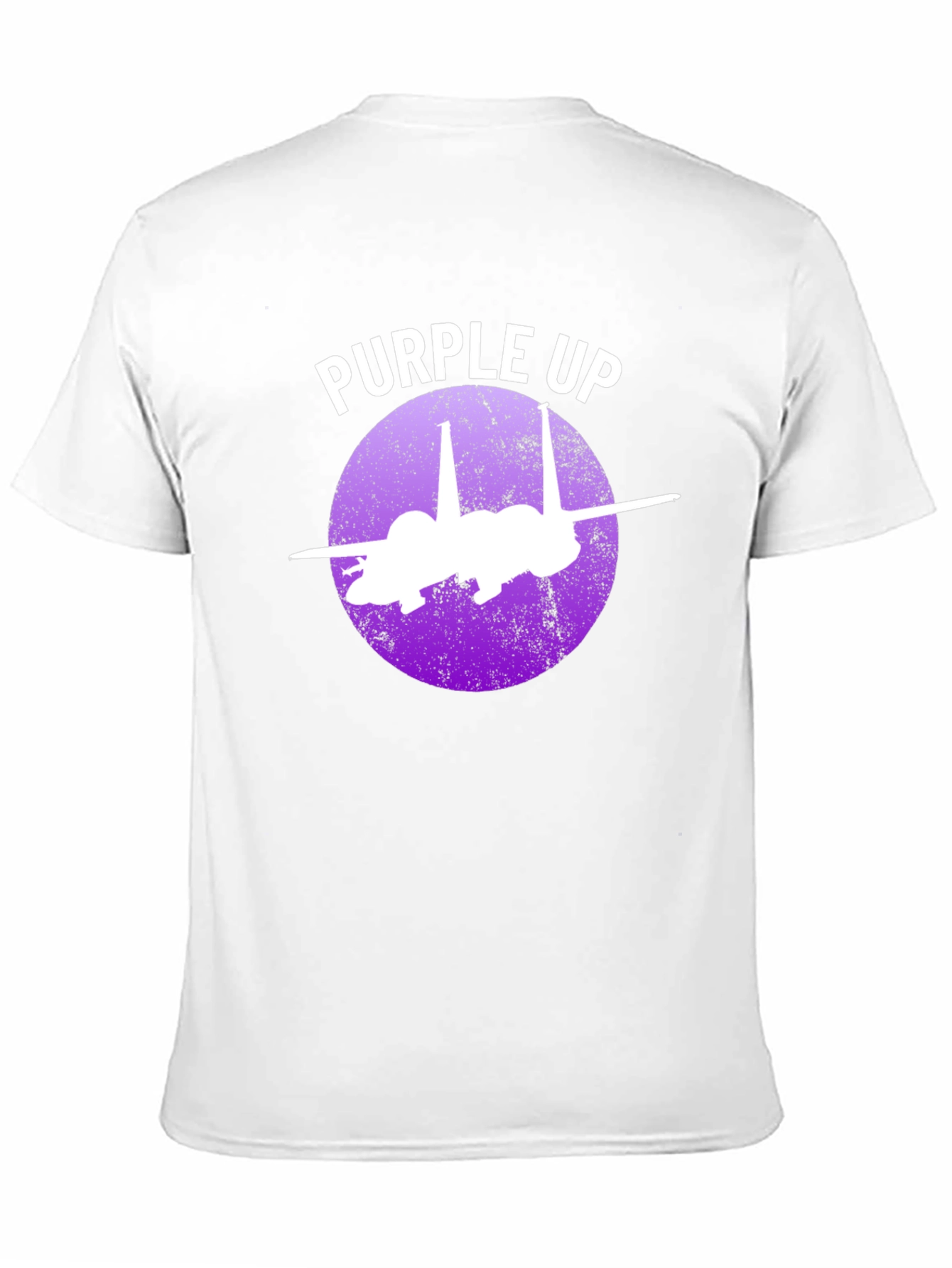 Black Purple Up F-15 Fighter Jet Graphic T-Shirt view 11