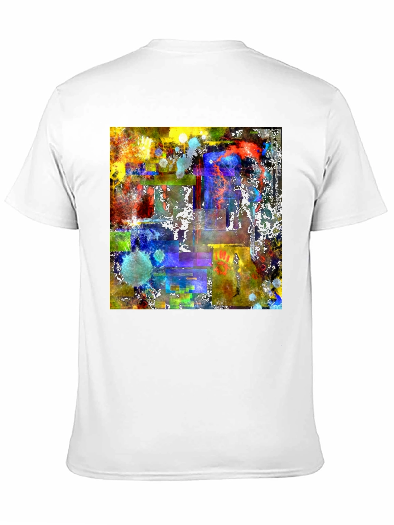 Black Abstract Art Graphic Tee - Men's Black T-Shirt view 11