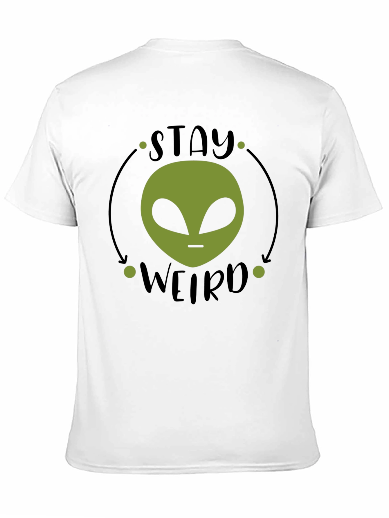 Black Stay Weird Alien Graphic Tee - Black Cotton T-Shirt view 11