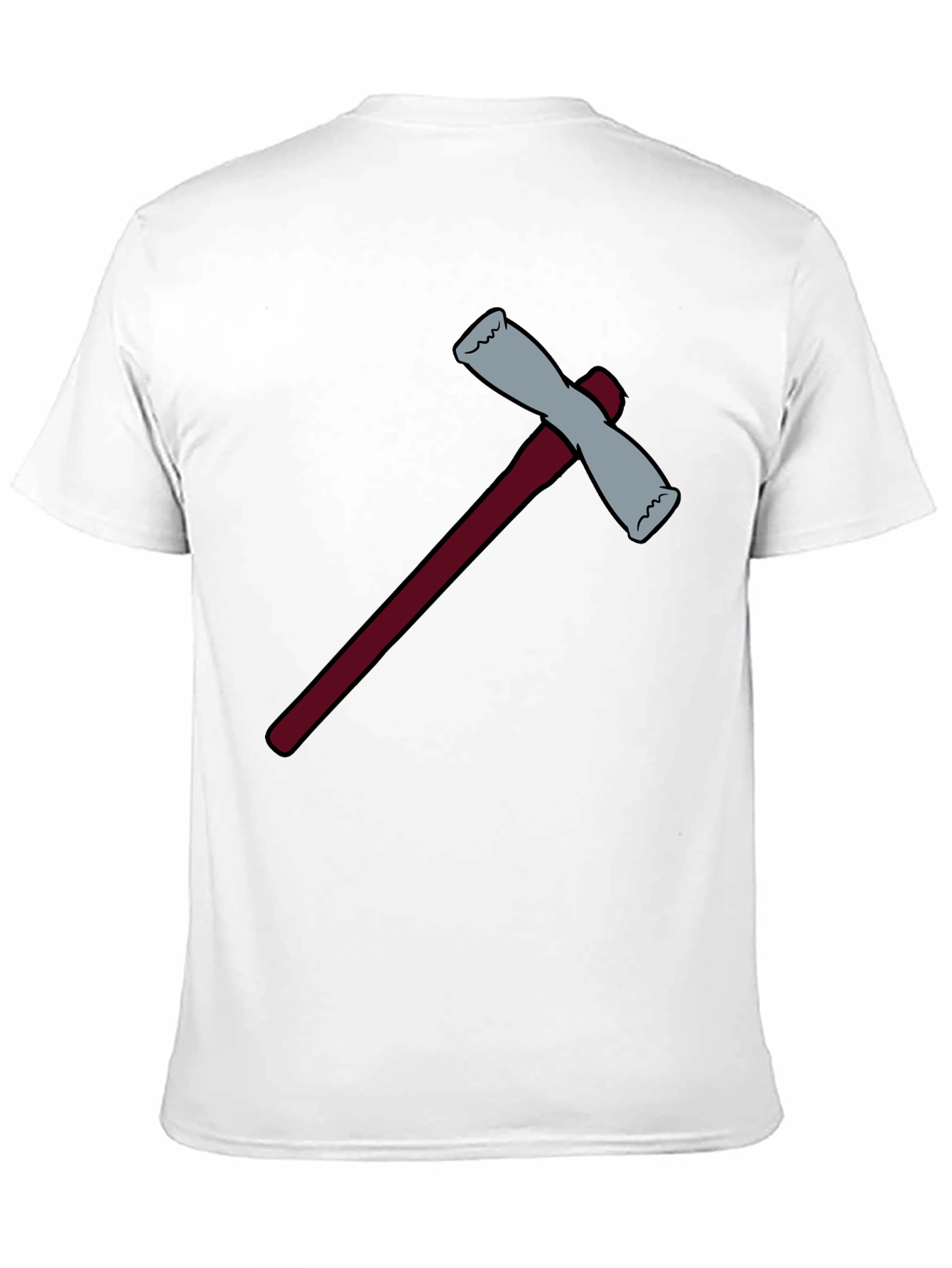 Black Cartoon Axe Graphic Tee - Black Cotton Blend view 11