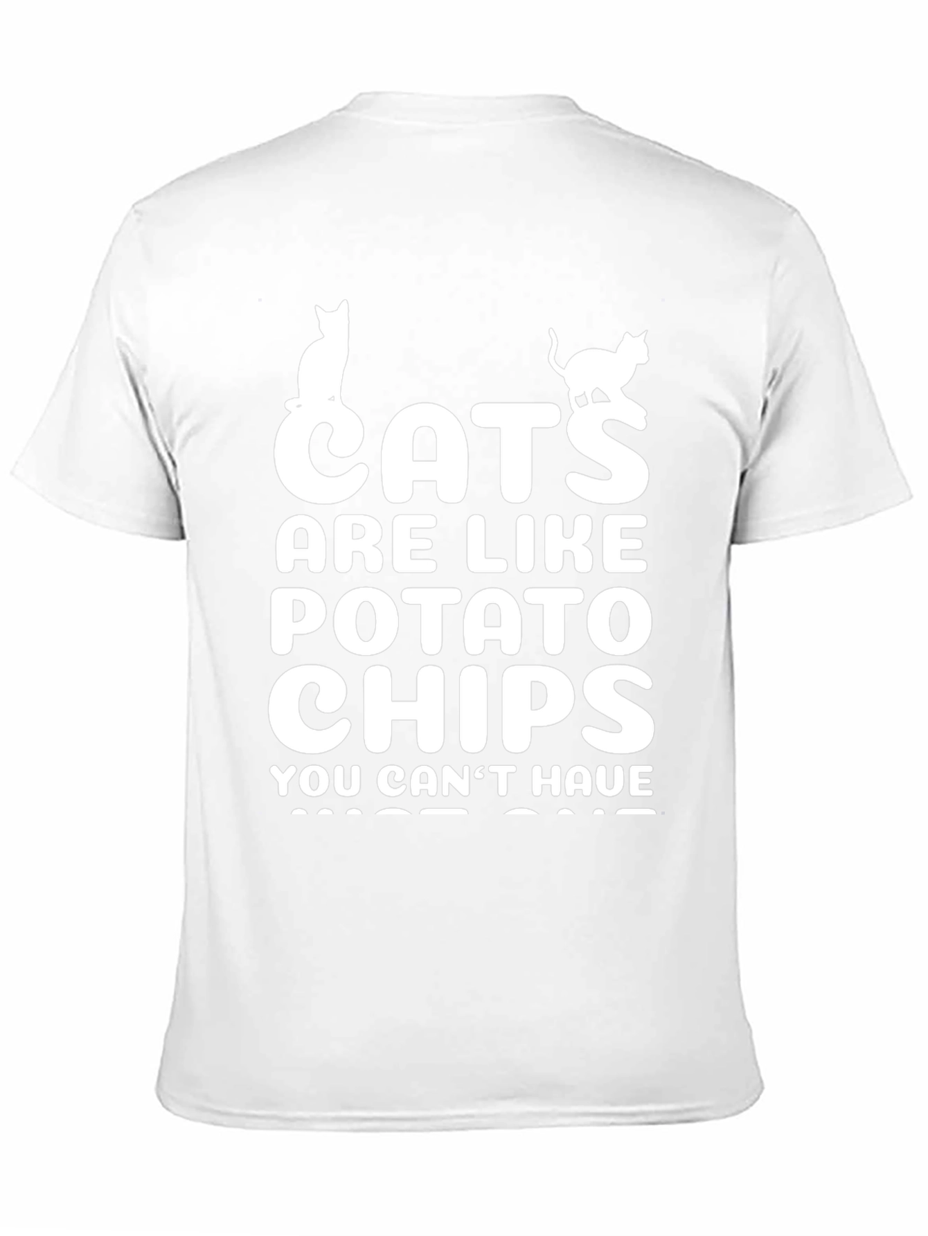 Black Cats are Like Potato Chips Funny Black T-Shirt view 11