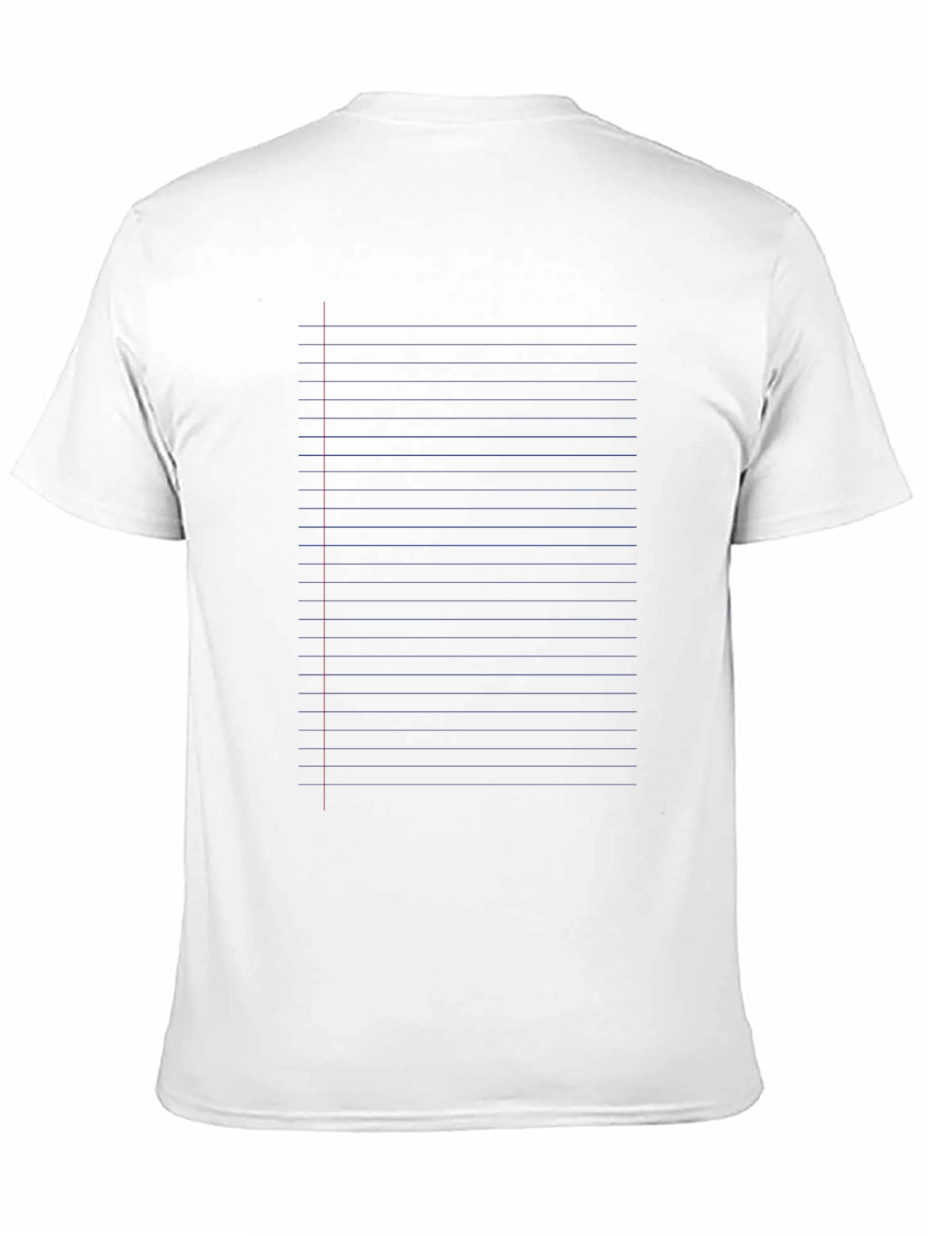 Black Lined Notebook Paper Graphic Tee - Novelty T-Shirt view 11