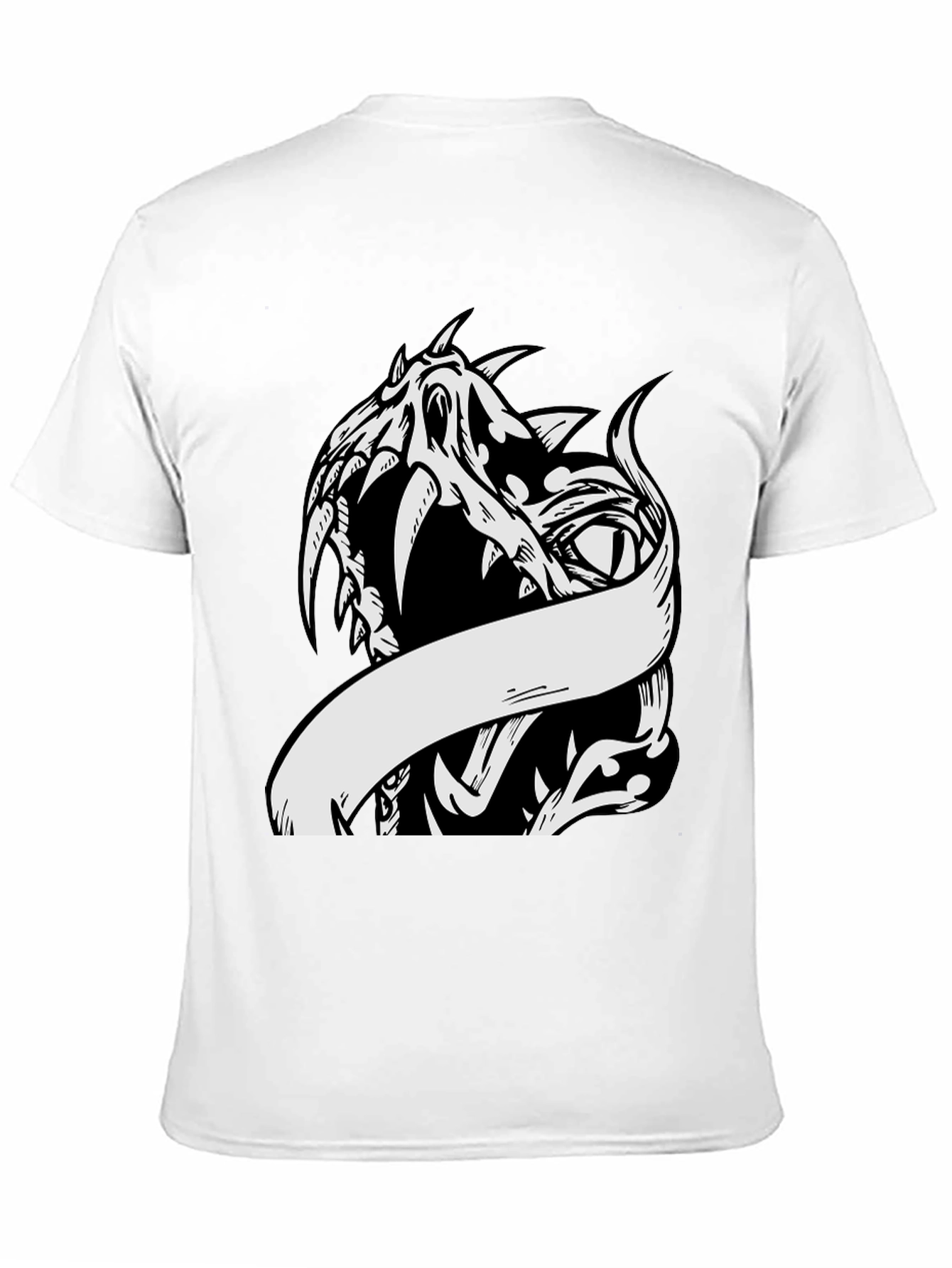 Black Black T-Shirt with Dragon Graphic view 11