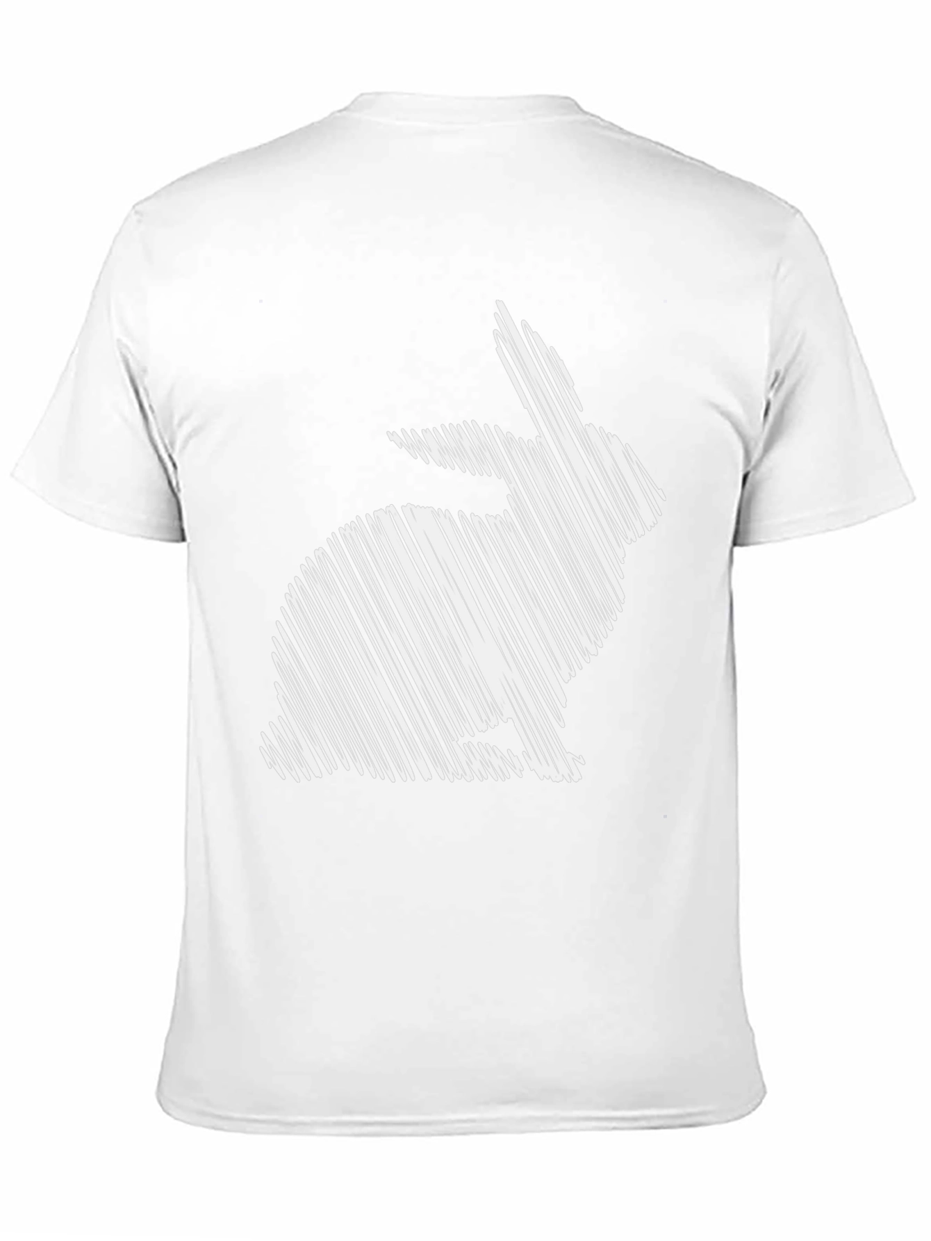 Black Rabbit Sketch Graphic Tee - Unisex Black Cotton T-Shirt view 11