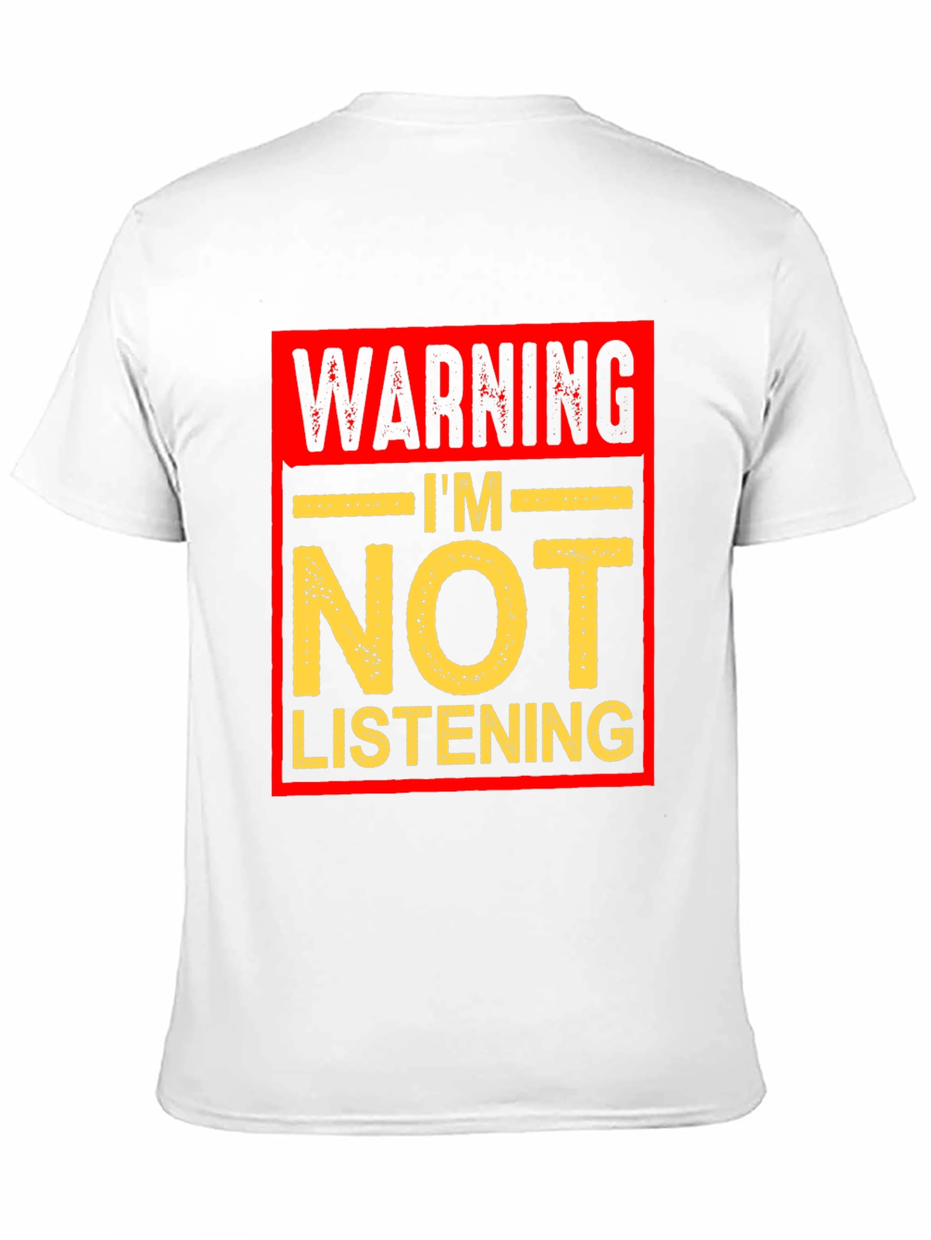 Black Warning I'm Not Listening Graphic T-Shirt view 11