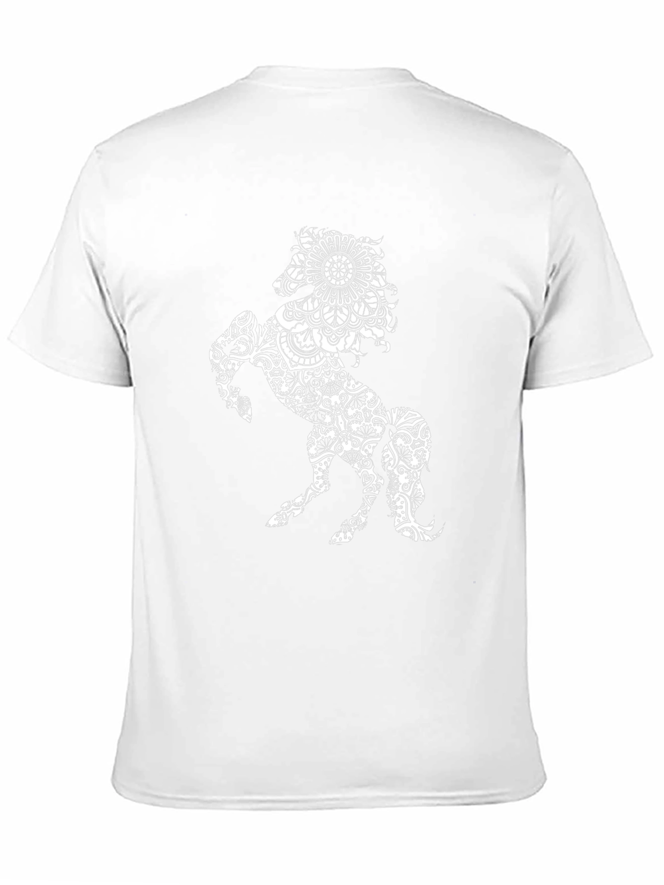 Black Black T-Shirt with Horse Mandala Print view 11