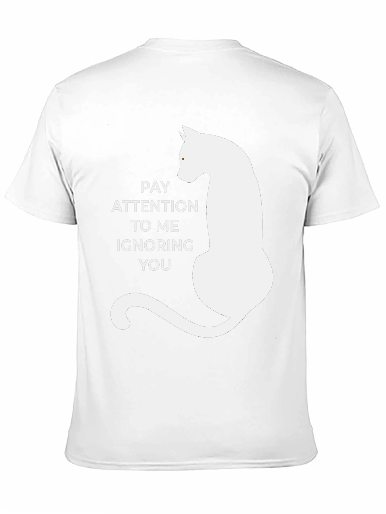 Black Pay Attention Cat T-Shirt - Humorous Tee view 11
