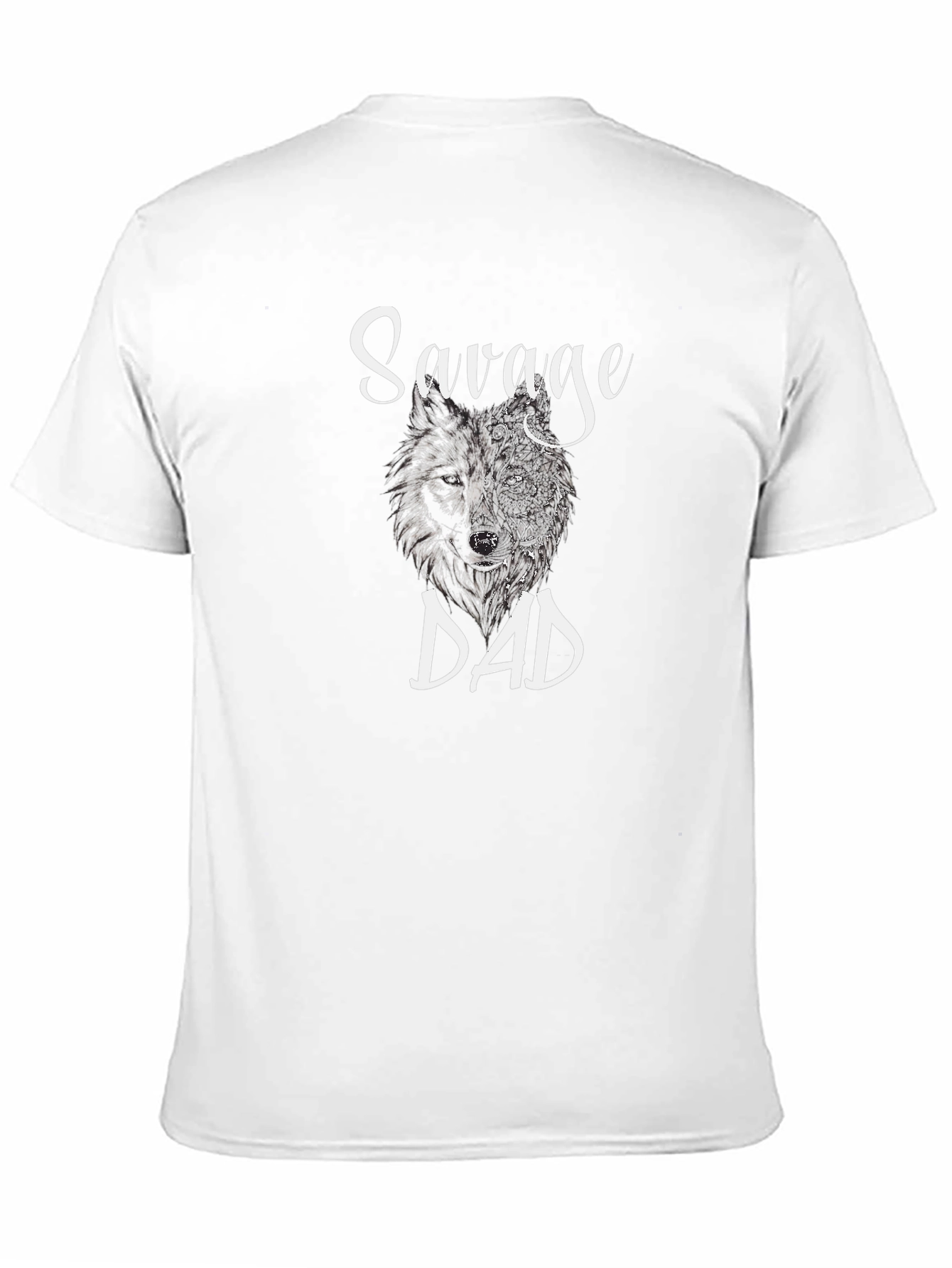 Black Savage Dad Wolf Graphic T-Shirt view 11
