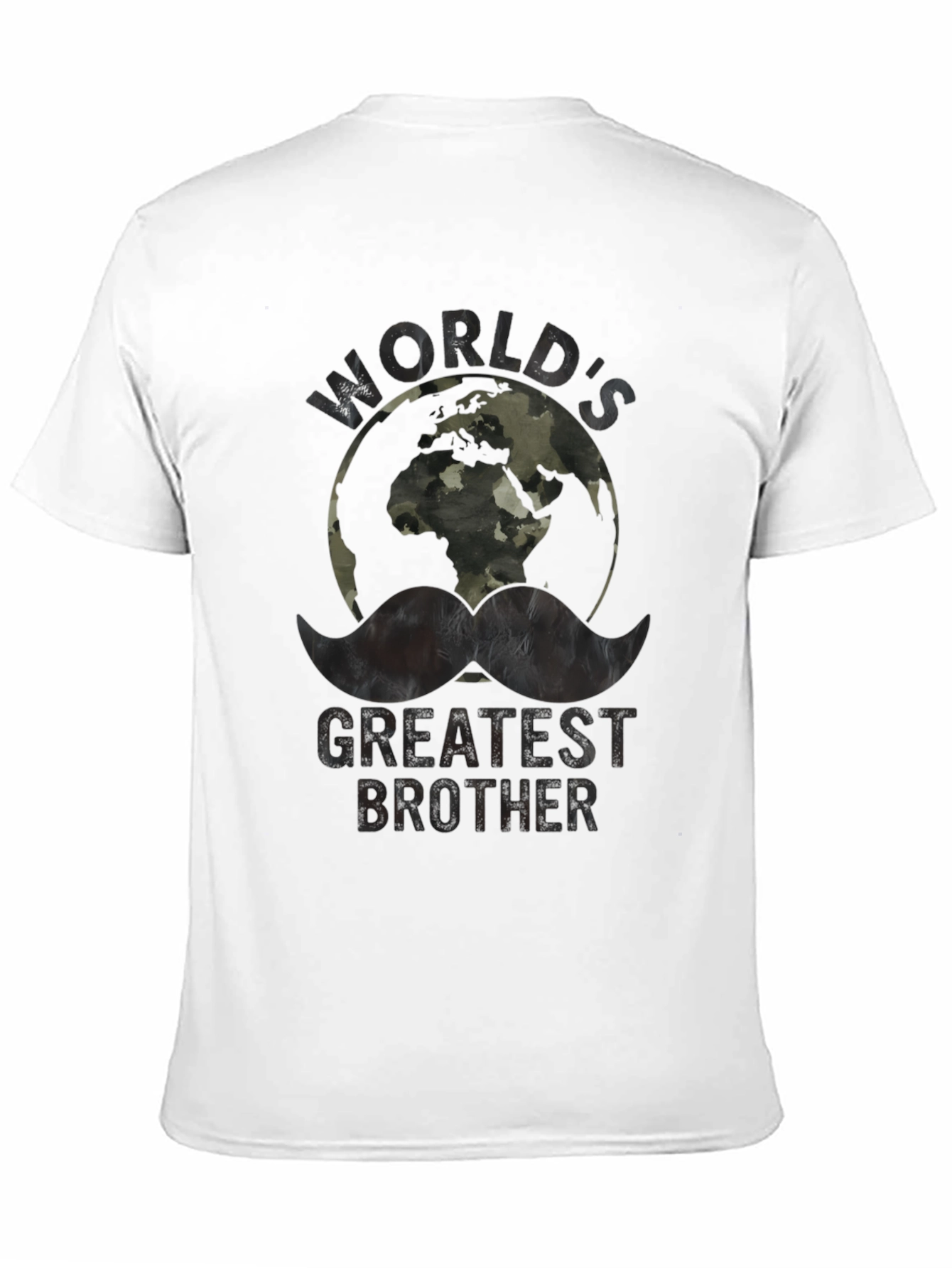 Black World's Greatest Brother T-Shirt - Camo Globe Graphic Tee view 11