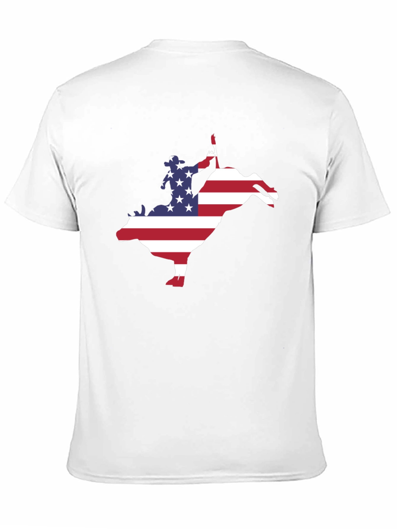 Black American Flag Bull Rider Graphic T-Shirt view 11
