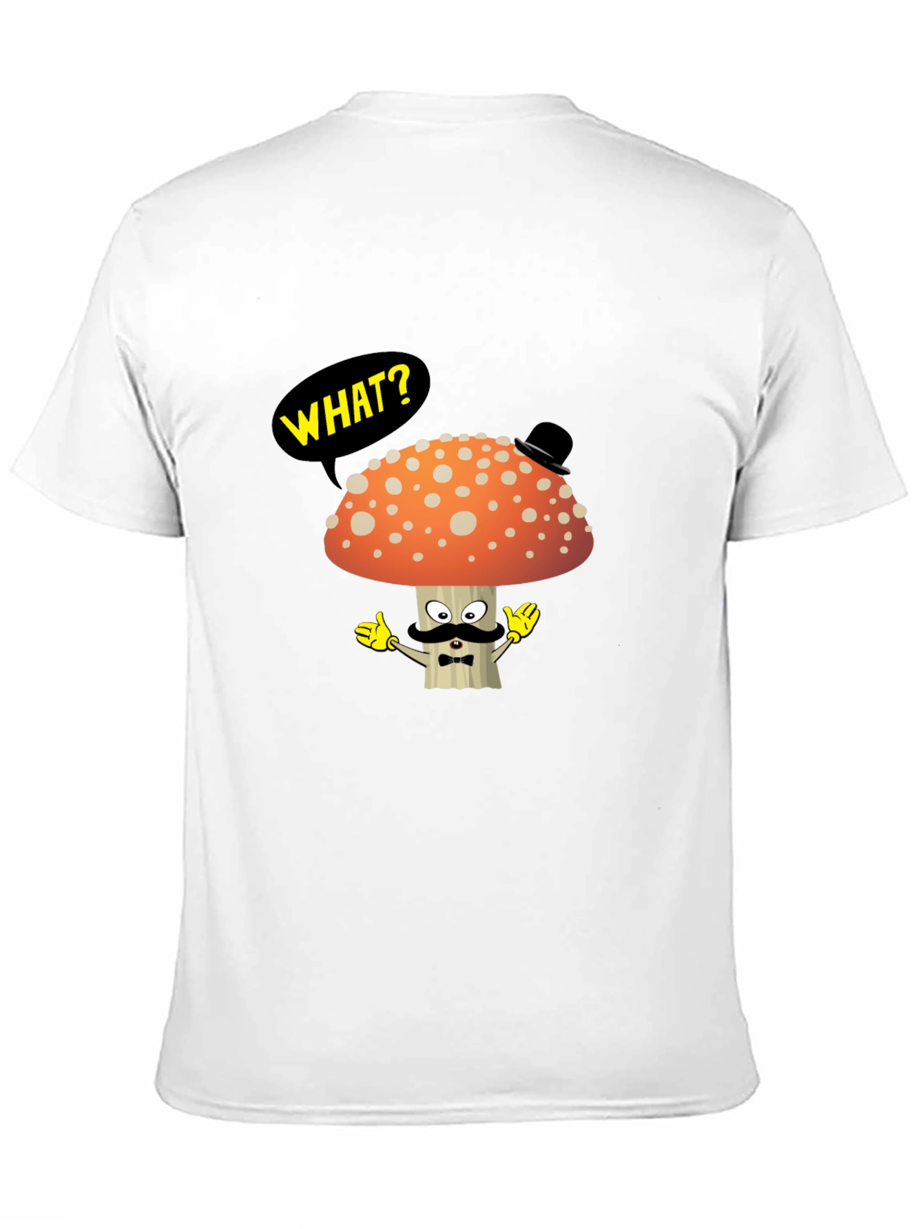 Black Mushroom Gentleman T-Shirt - Funny Cartoon Tee view 11